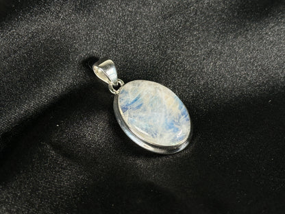 Rainbow Moonstone Pendant Necklace in 925 Sterling Silver Iridescent Gemstone Jewelry - GP345