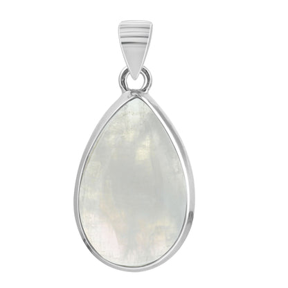 Rainbow Moonstone Pendant Necklace in 925 Sterling Silver Iridescent Gemstone Jewelry - GP345