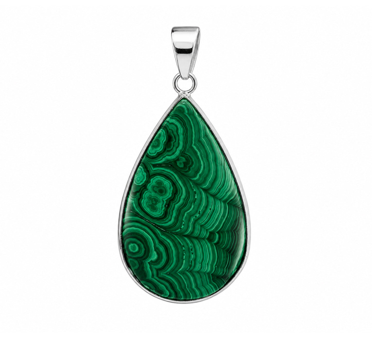 Malachite Teardrop Pendant with Stainless Steel - Gem Avenue Retail