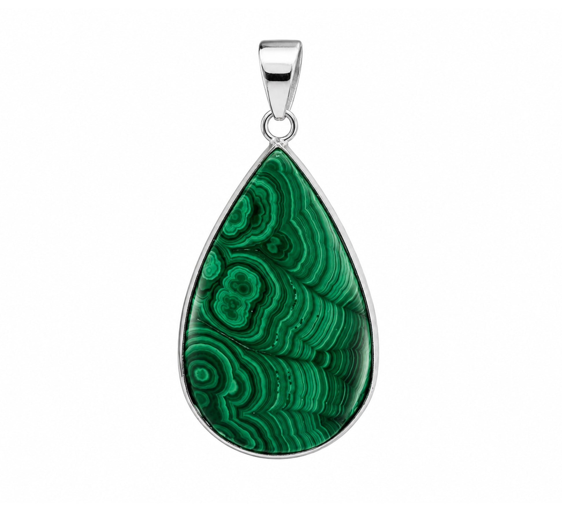 Malachite Teardrop Pendant with Stainless Steel - Gem Avenue Retail