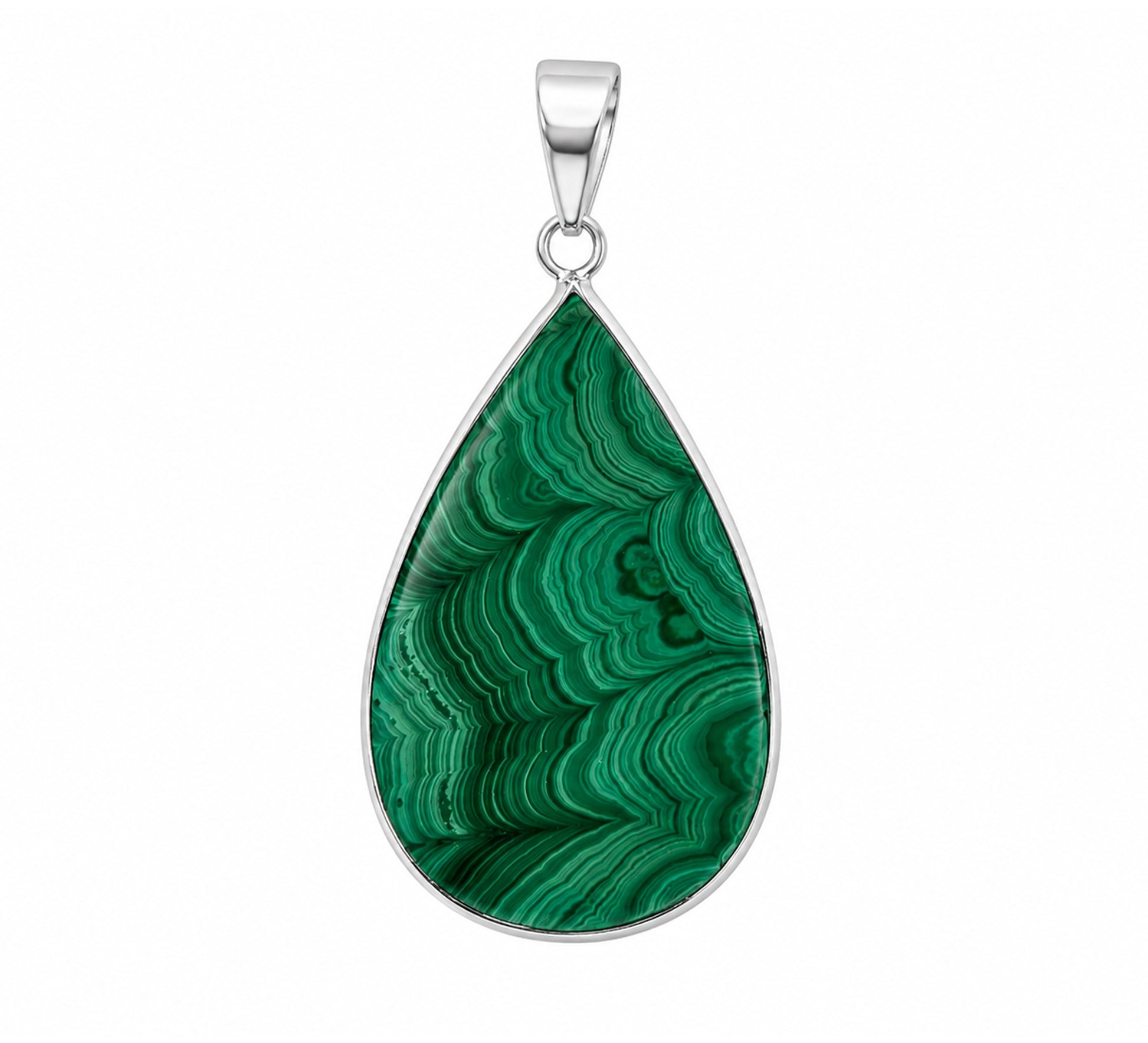 Malachite Teardrop Pendant with Stainless Steel - Gem Avenue Retail