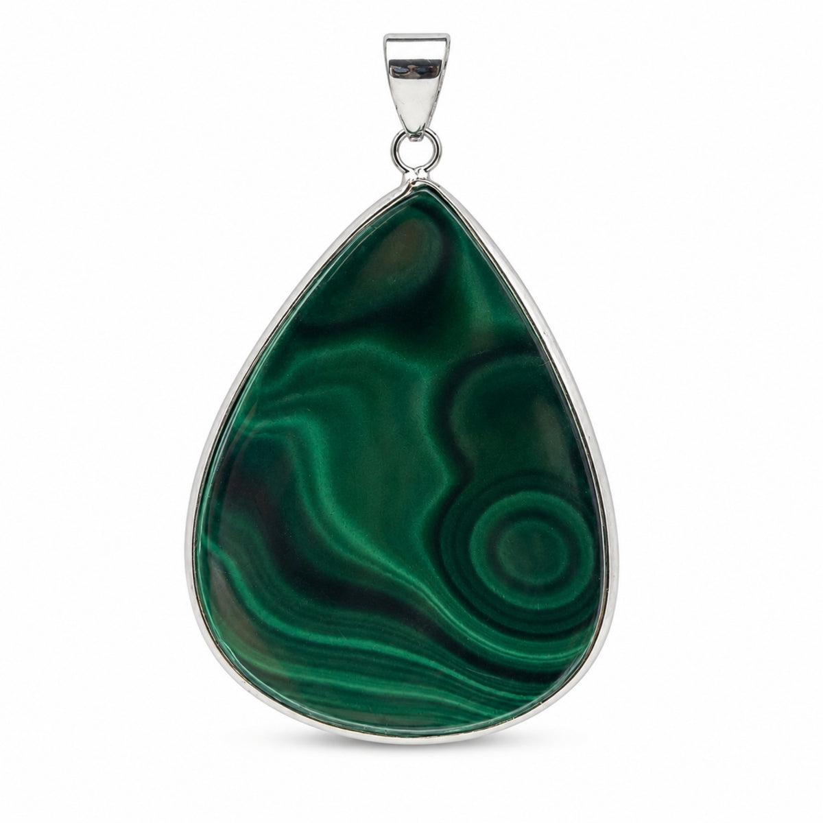 Natural Malachite Teardrop Pendant Stainless Steel Green Gemstone Necklace Boho Jewelry Gift for Women