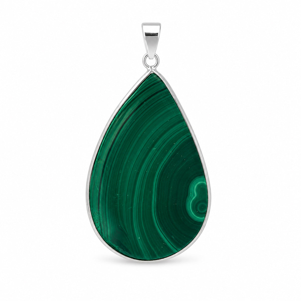 Natural Malachite Teardrop Pendant Stainless Steel Green Gemstone Necklace Boho Jewelry Gift for Women