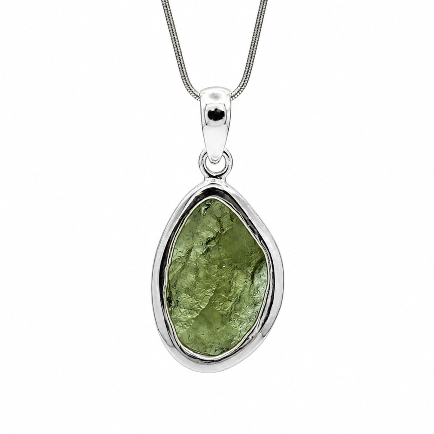 Moldavite Gemstone Pendant 925 Sterling Silver - Gem Avenue Retail