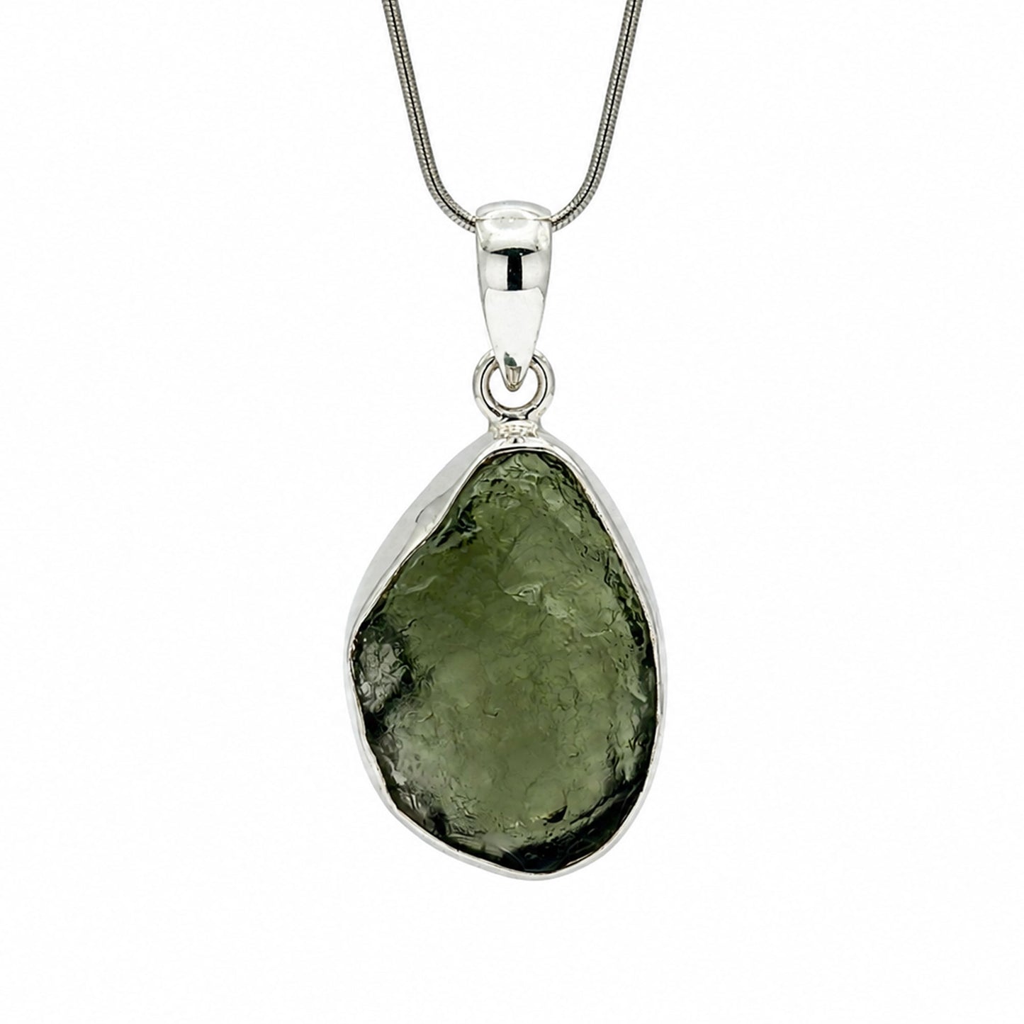 Moldavite Gemstone Pendant 925 Sterling Silver - Gem Avenue Retail