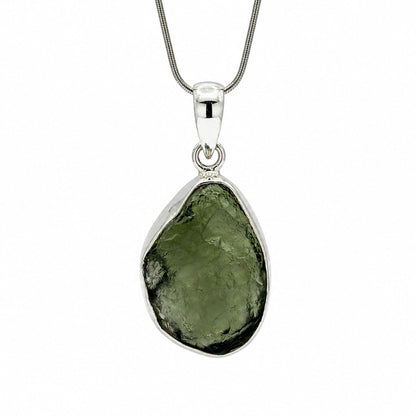 Moldavite Gemstone Pendant 925 Sterling Silver - Gem Avenue Retail