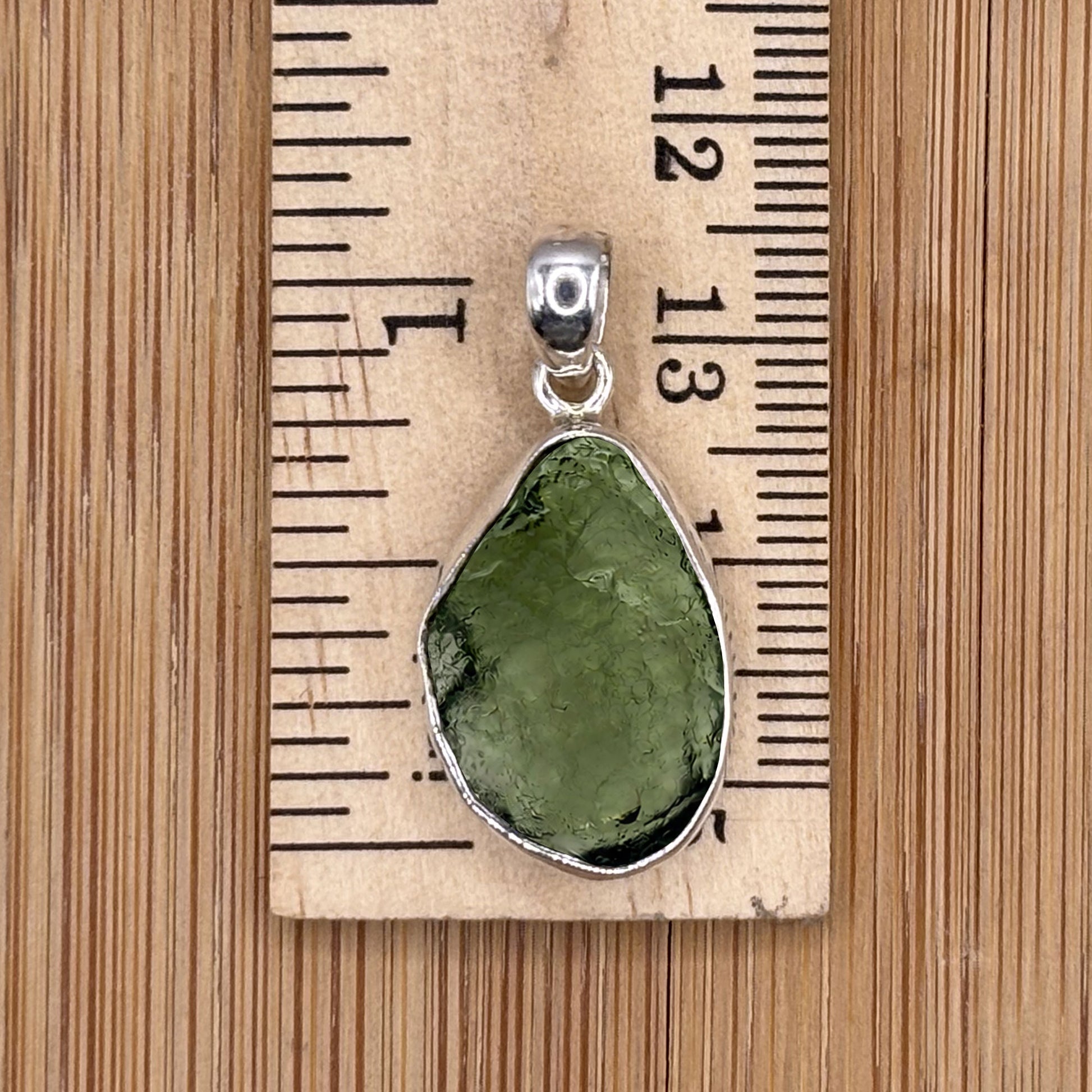 Moldavite Gemstone Pendant 925 Sterling Silver - Gem Avenue Retail