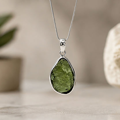 Moldavite Gemstone Pendant 925 Sterling Silver - Gem Avenue Retail