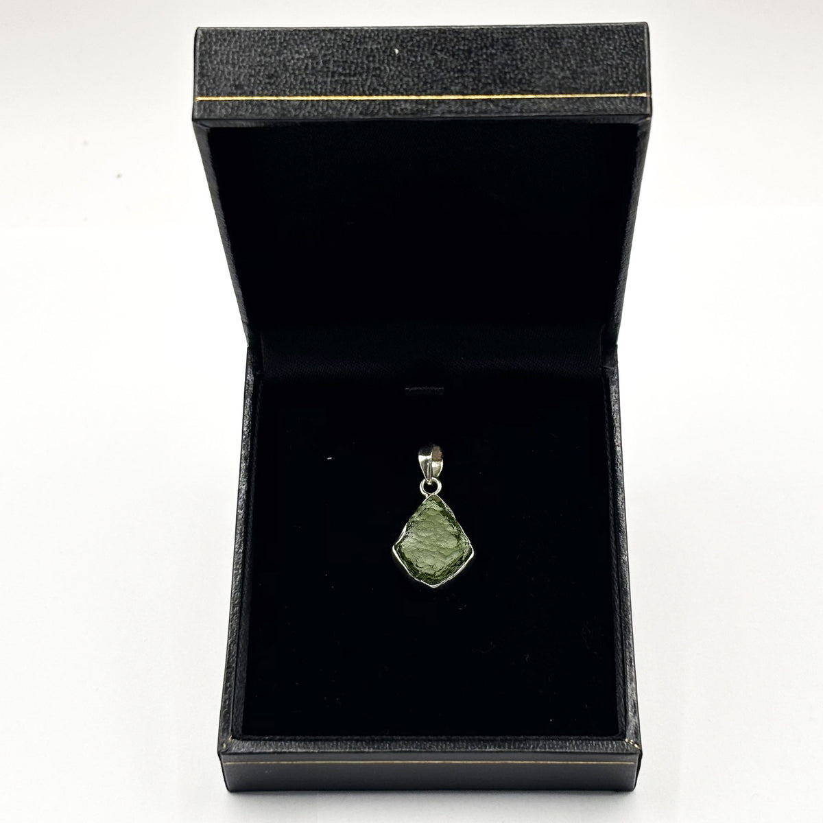 Moldavite Pendant, 925 Sterling Silver Green Crystal Gemstone Jewelry - Gem Avenue Retail