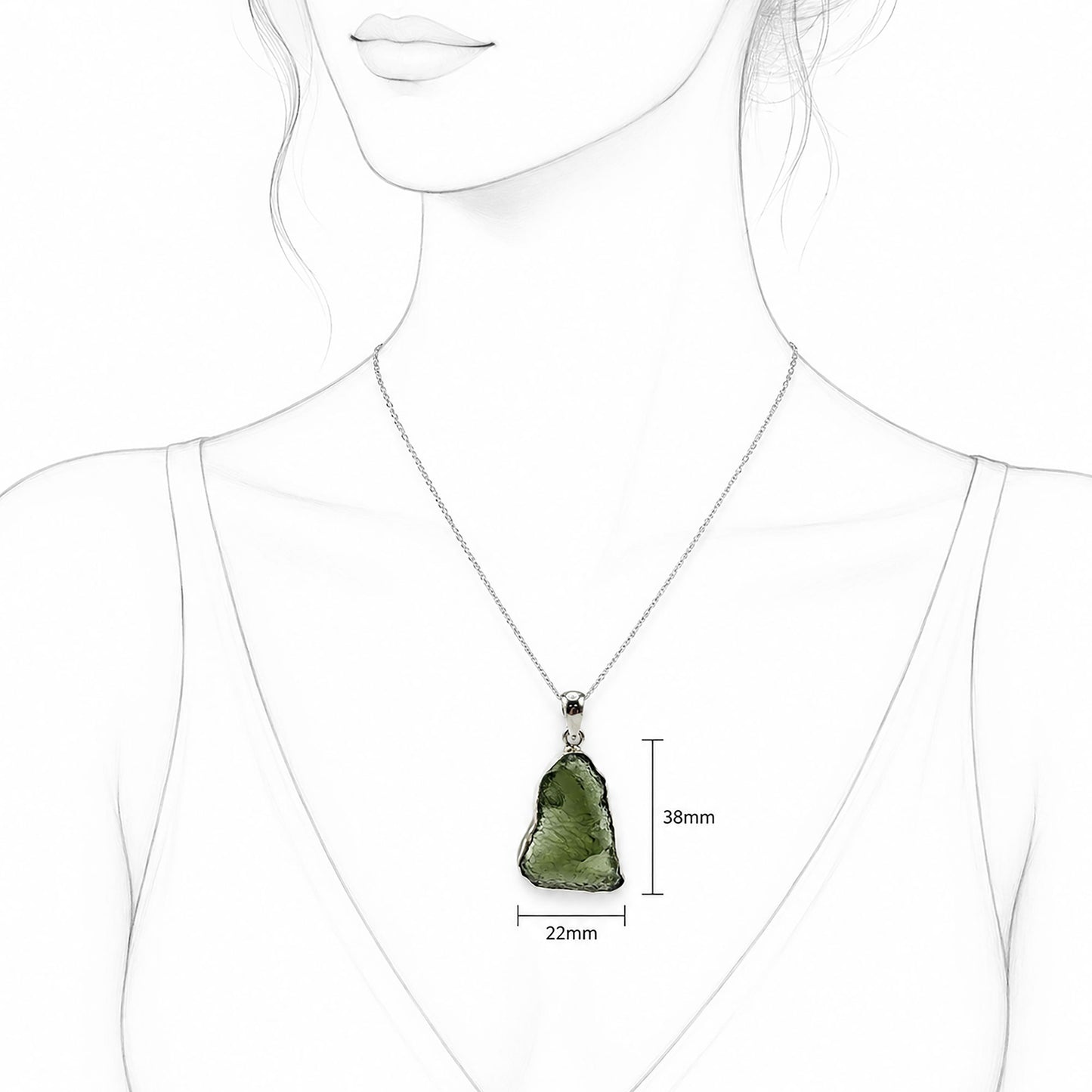 Moldavite Gemstone Pendant 925 Sterling Silver - Gem Avenue Retail
