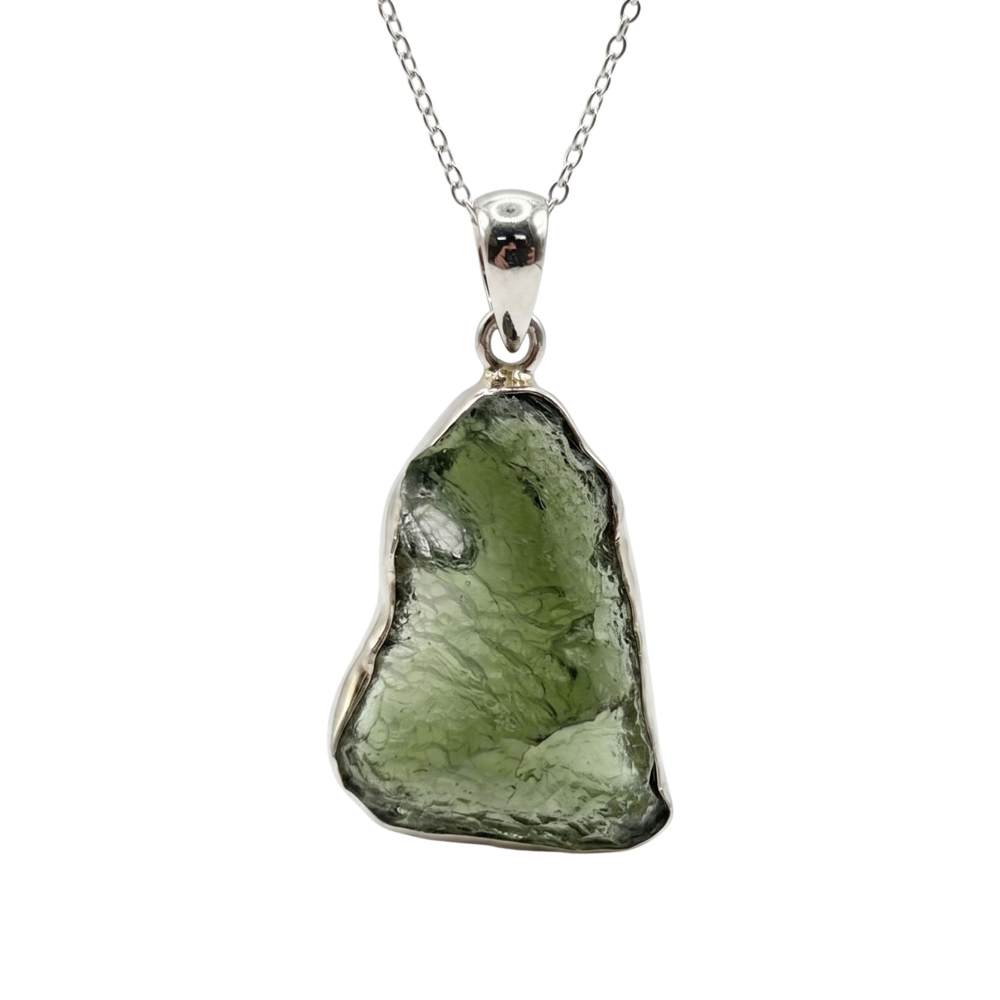 Moldavite Gemstone Pendant 925 Sterling Silver - Gem Avenue Retail