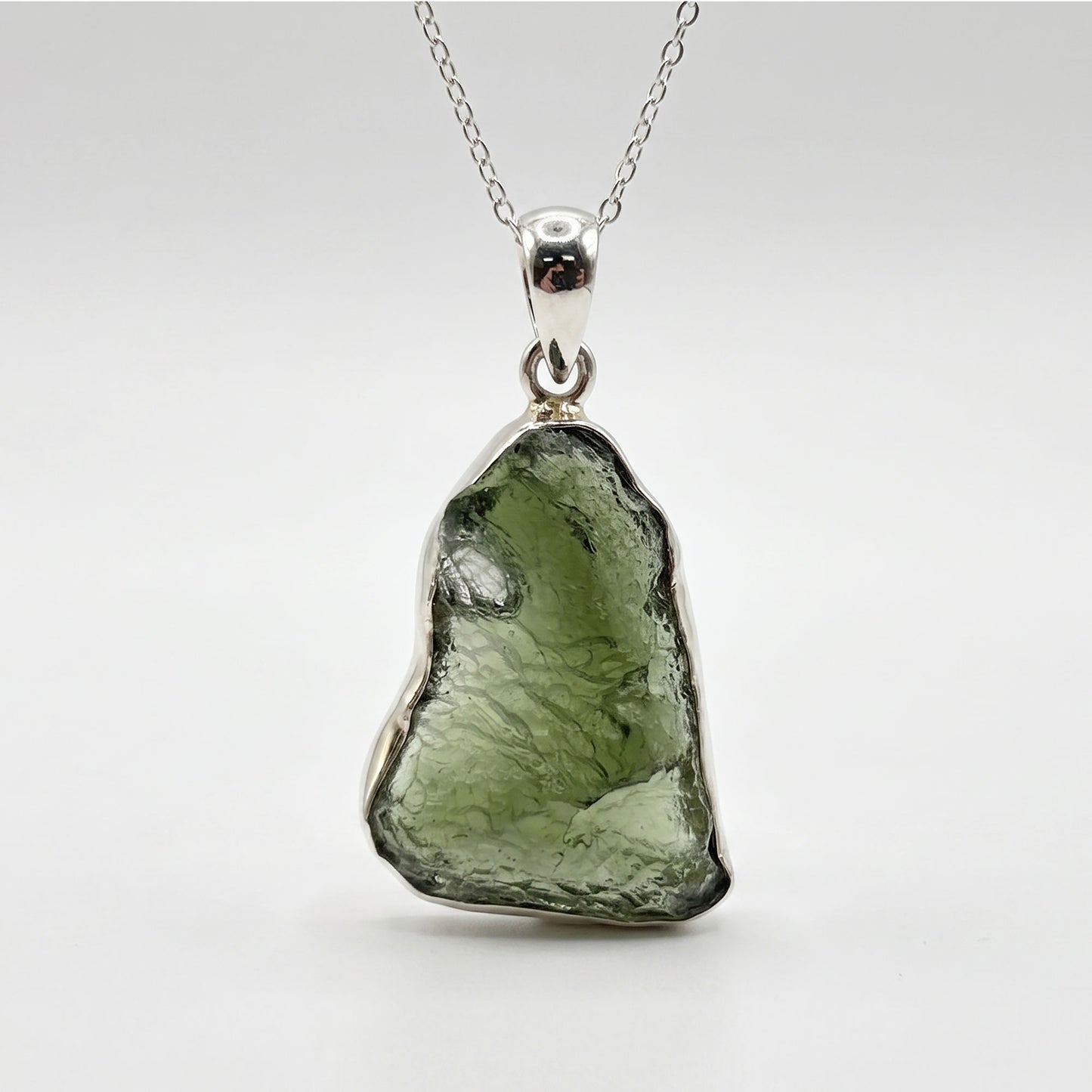 Moldavite Gemstone Pendant 925 Sterling Silver - Gem Avenue Retail