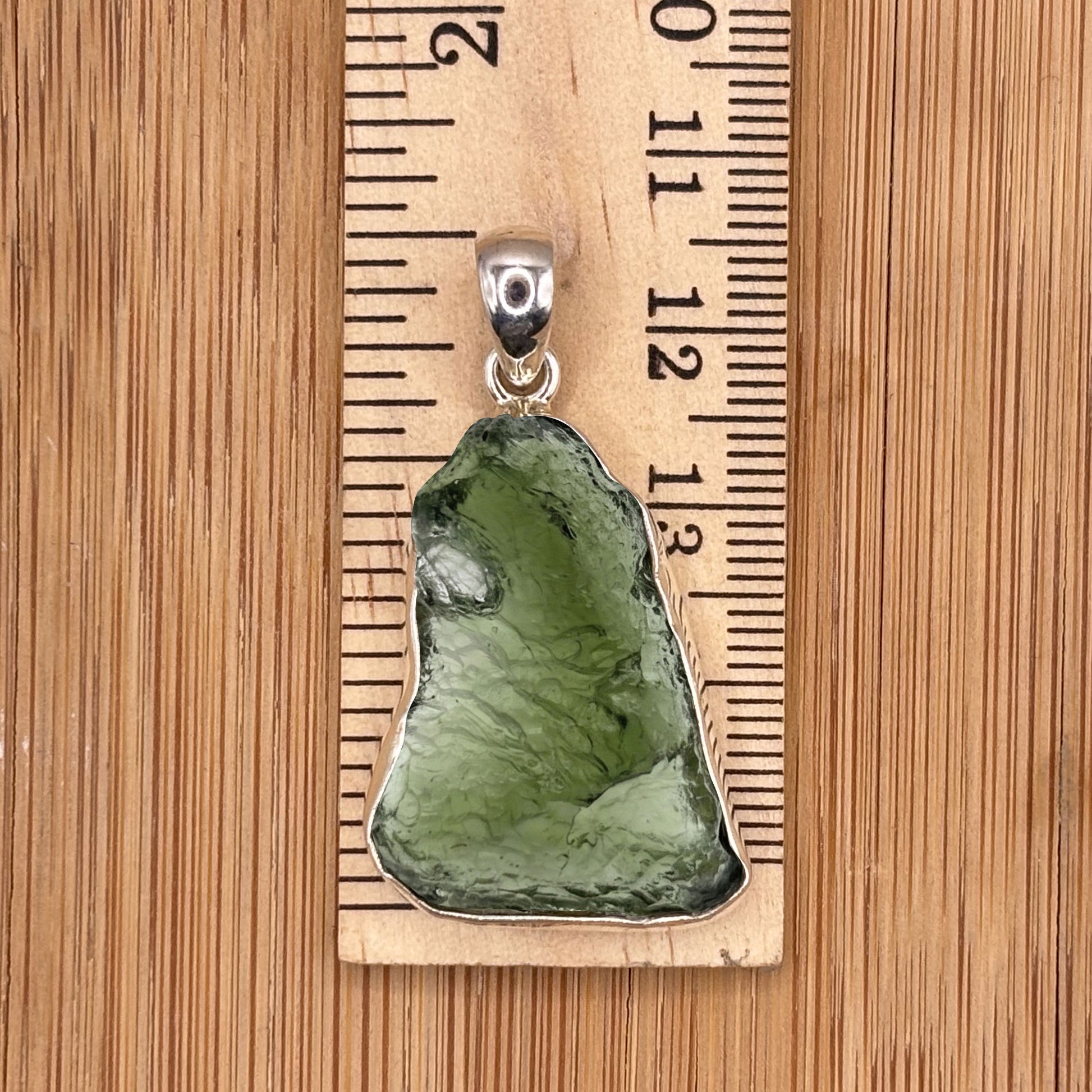 Moldavite Gemstone Pendant 925 Sterling Silver - Gem Avenue Retail