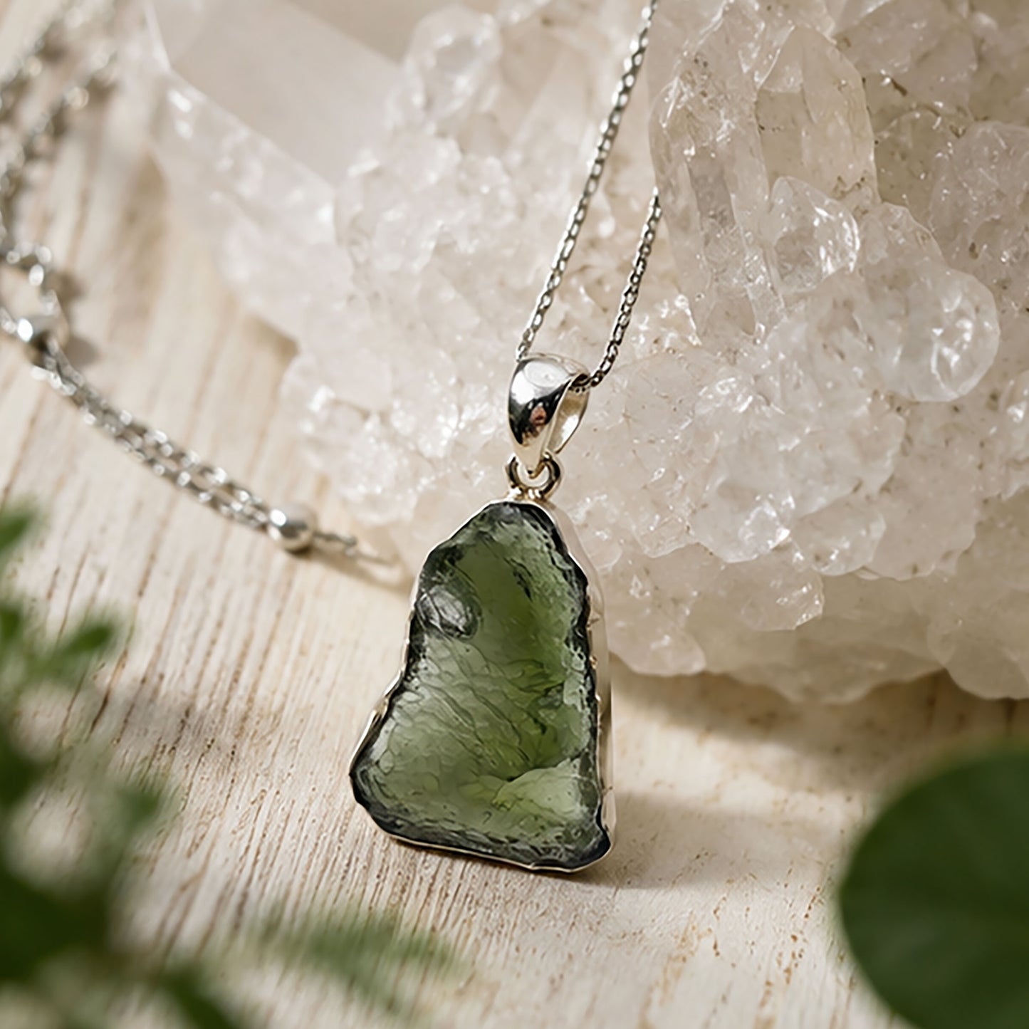 Moldavite Gemstone Pendant 925 Sterling Silver - Gem Avenue Retail