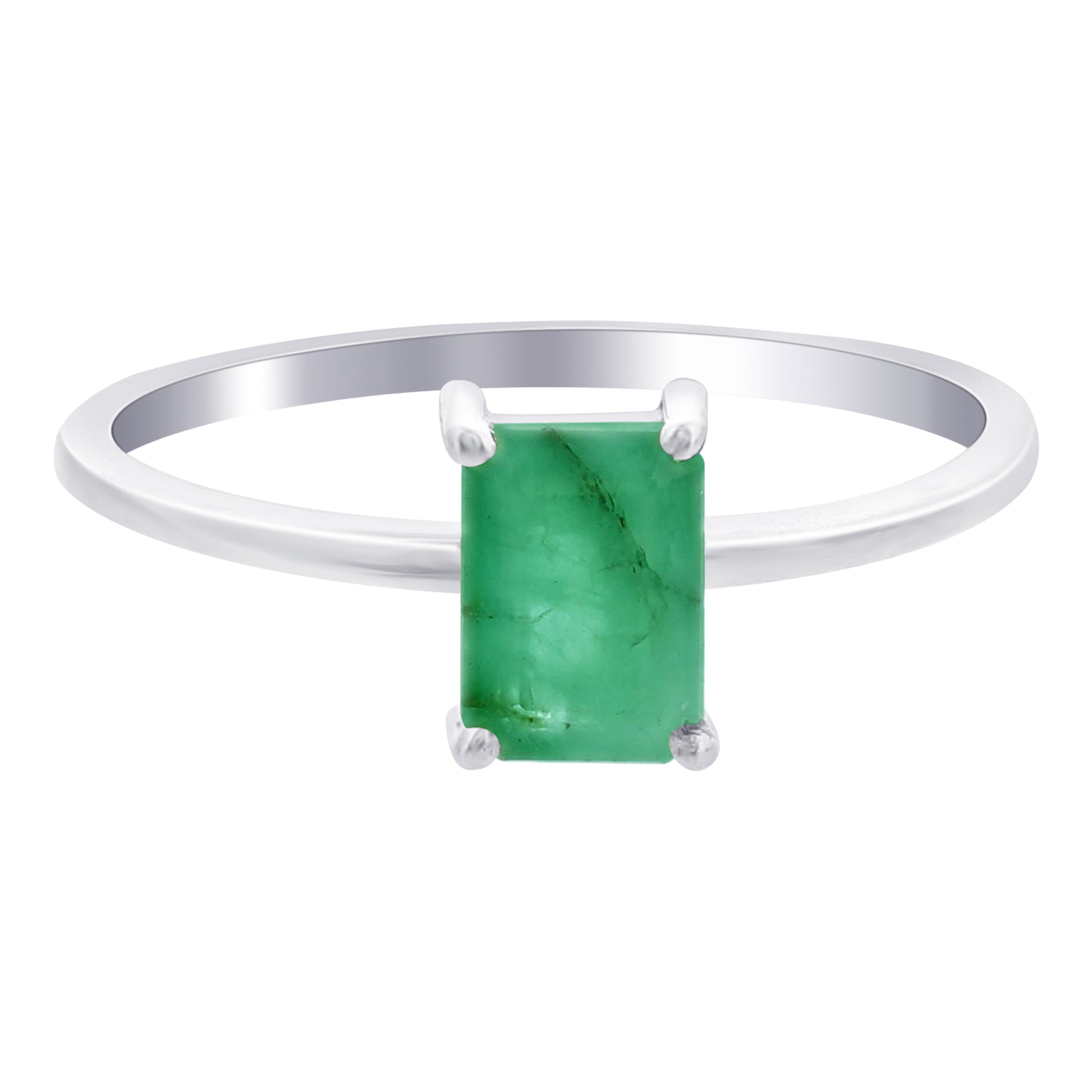 925 Sterling Silver Emerald Gemstone  Rings - Gem Avenue