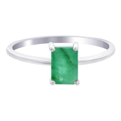 925 Sterling Silver Emerald Gemstone  Rings - Gem Avenue