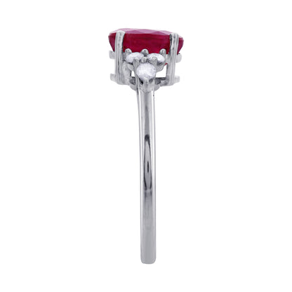 925 Sterling Silver Oval Cut Ruby Gemstone Solitaire Ring - Gem Avenue