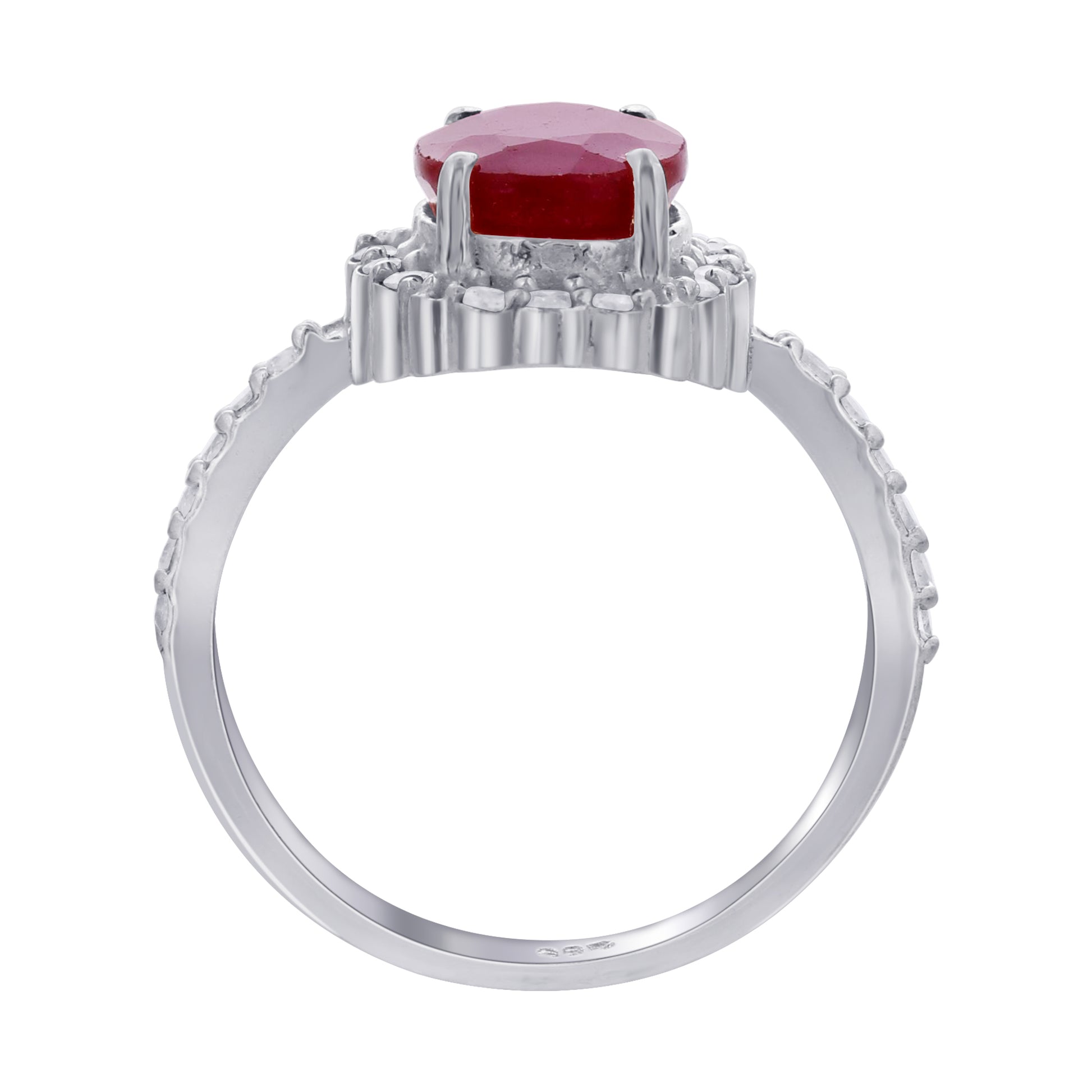 925 Sterling Silver Red Ruby Gemstone Solitaire Ring - Gem Avenue