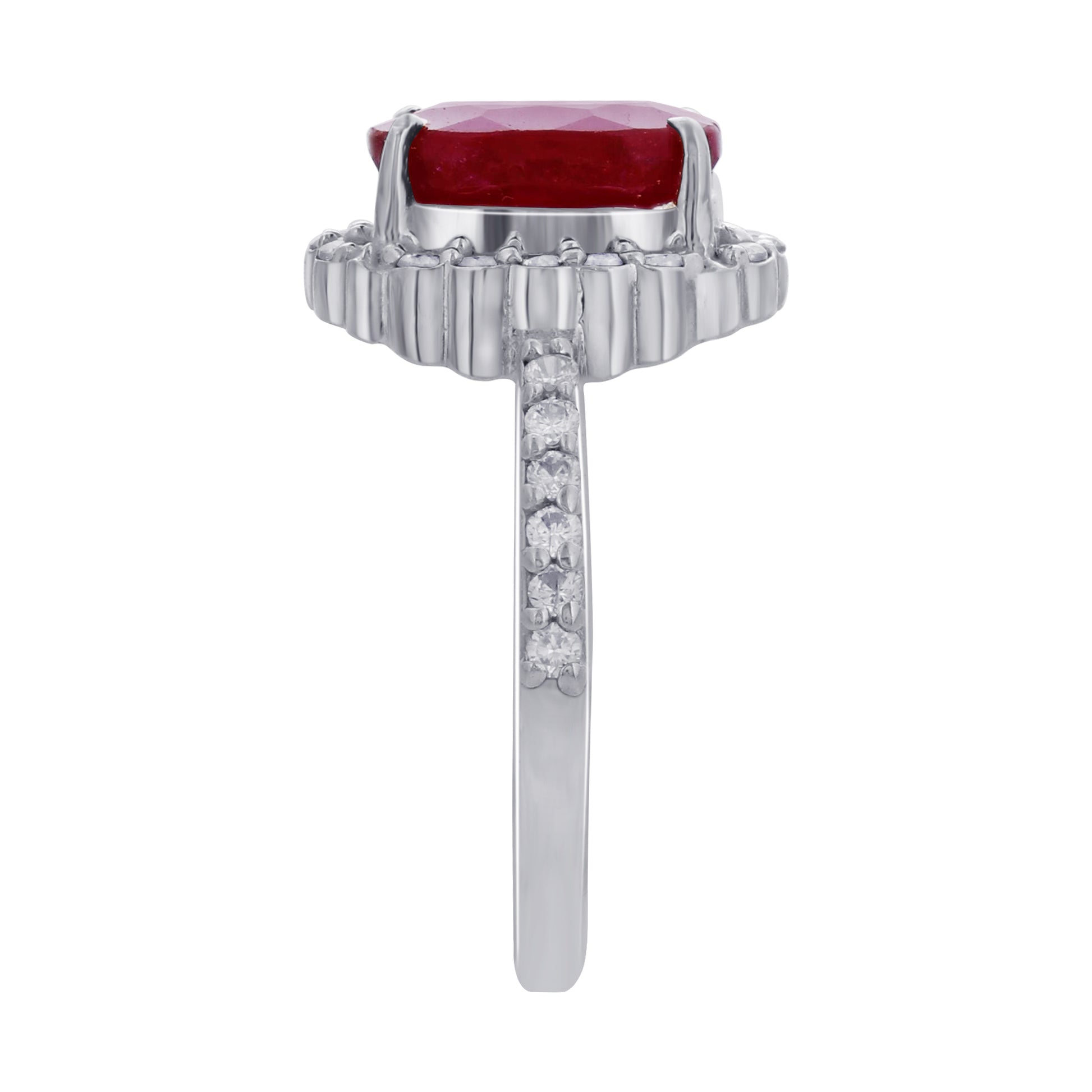 925 Sterling Silver Red Ruby Gemstone Solitaire Ring - Gem Avenue