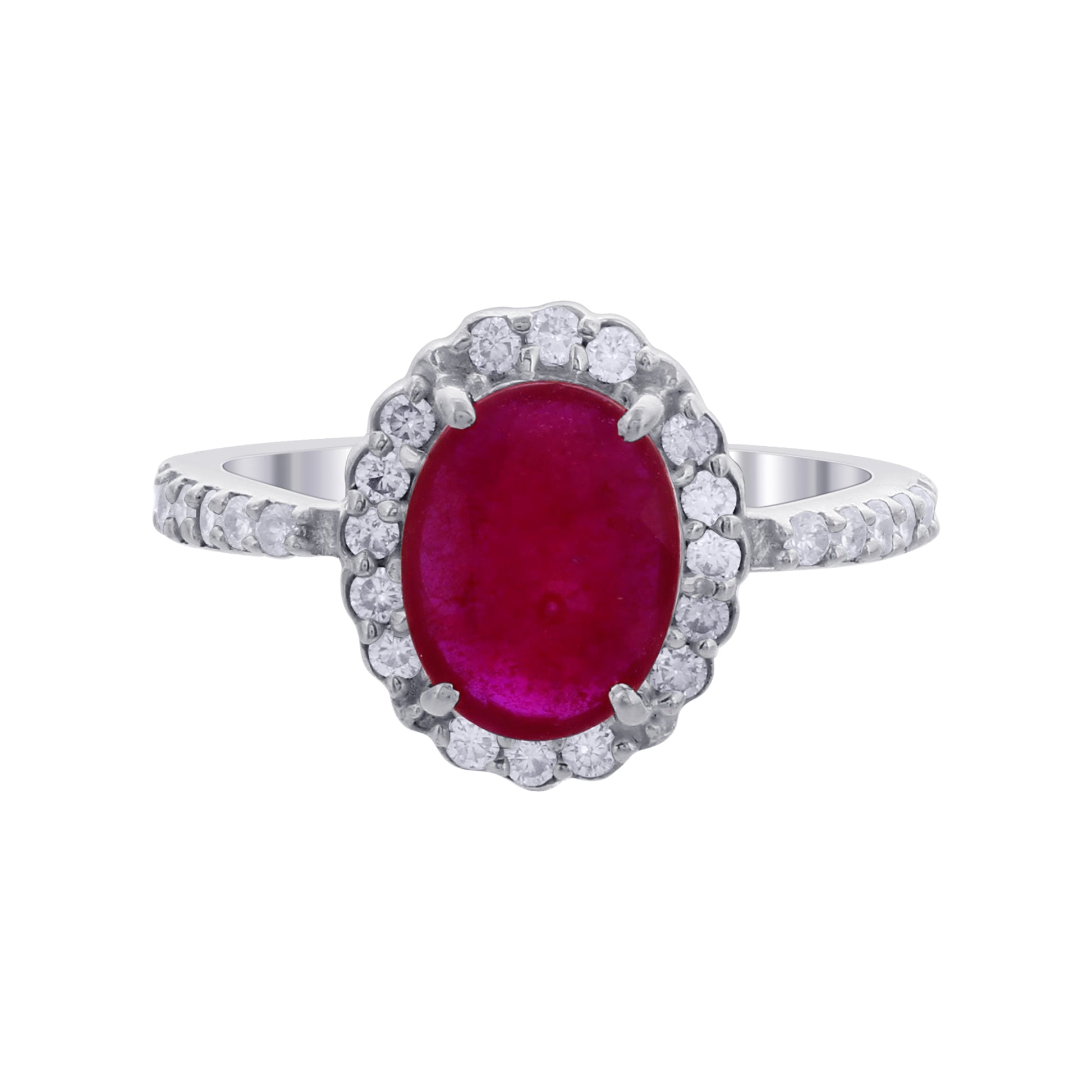 925 Sterling Silver Red Ruby Gemstone Solitaire Ring - Gem Avenue