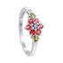 925 Sterling Silver Red Tourmaline Solitaire Ring Size 8 Genuine Gemstone Vintage Engagement Promise Jewelry Gift for Women
