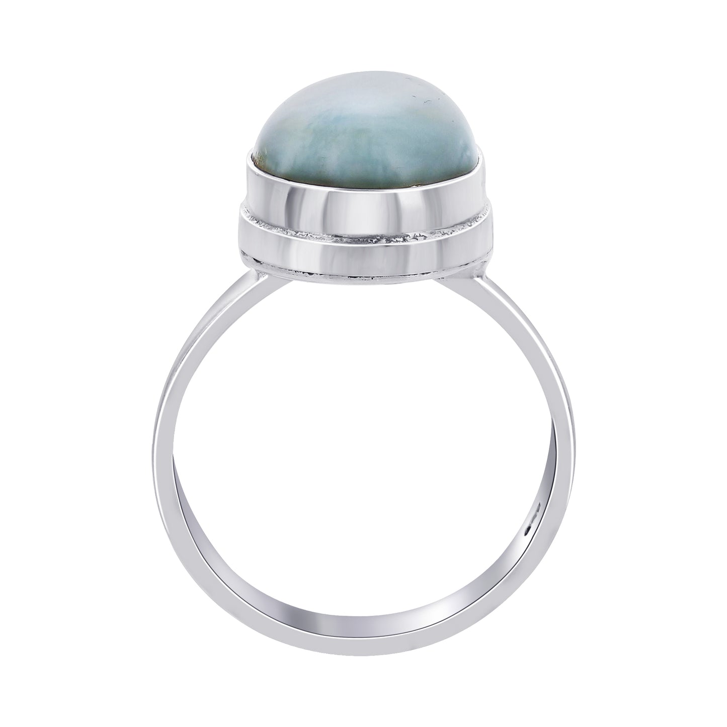 Natural Larimar Teardrop Gemstone Ring in 925 Sterling Silver Handmade Minimal Boho Jewelry Gift for Women - GR550