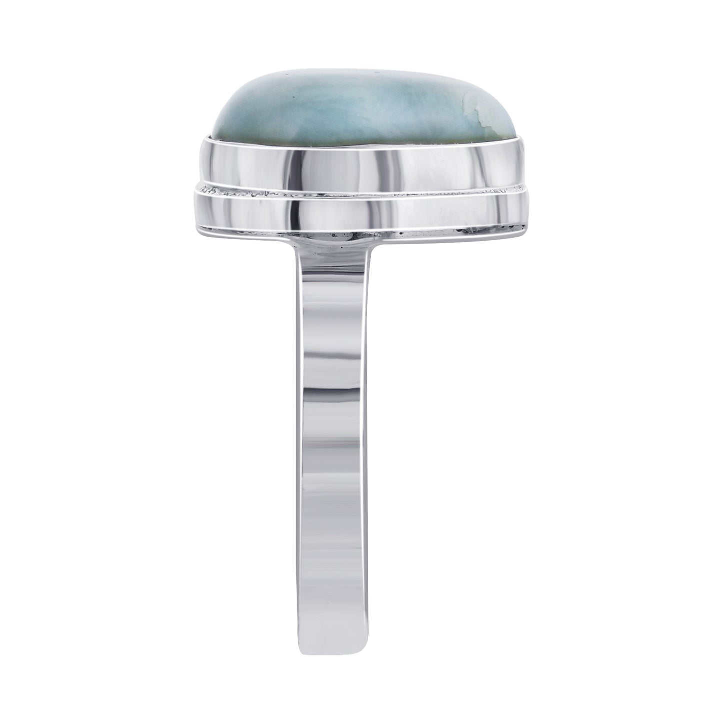 Natural Larimar Teardrop Gemstone Ring in 925 Sterling Silver Handmade Minimal Boho Jewelry Gift for Women - GR550