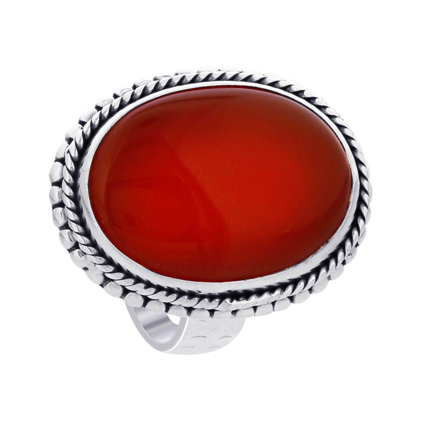 925 Sterling Silver Oval Red Carnelian Gemstone Ring Handmade Vintage Style Jewelry - GR553