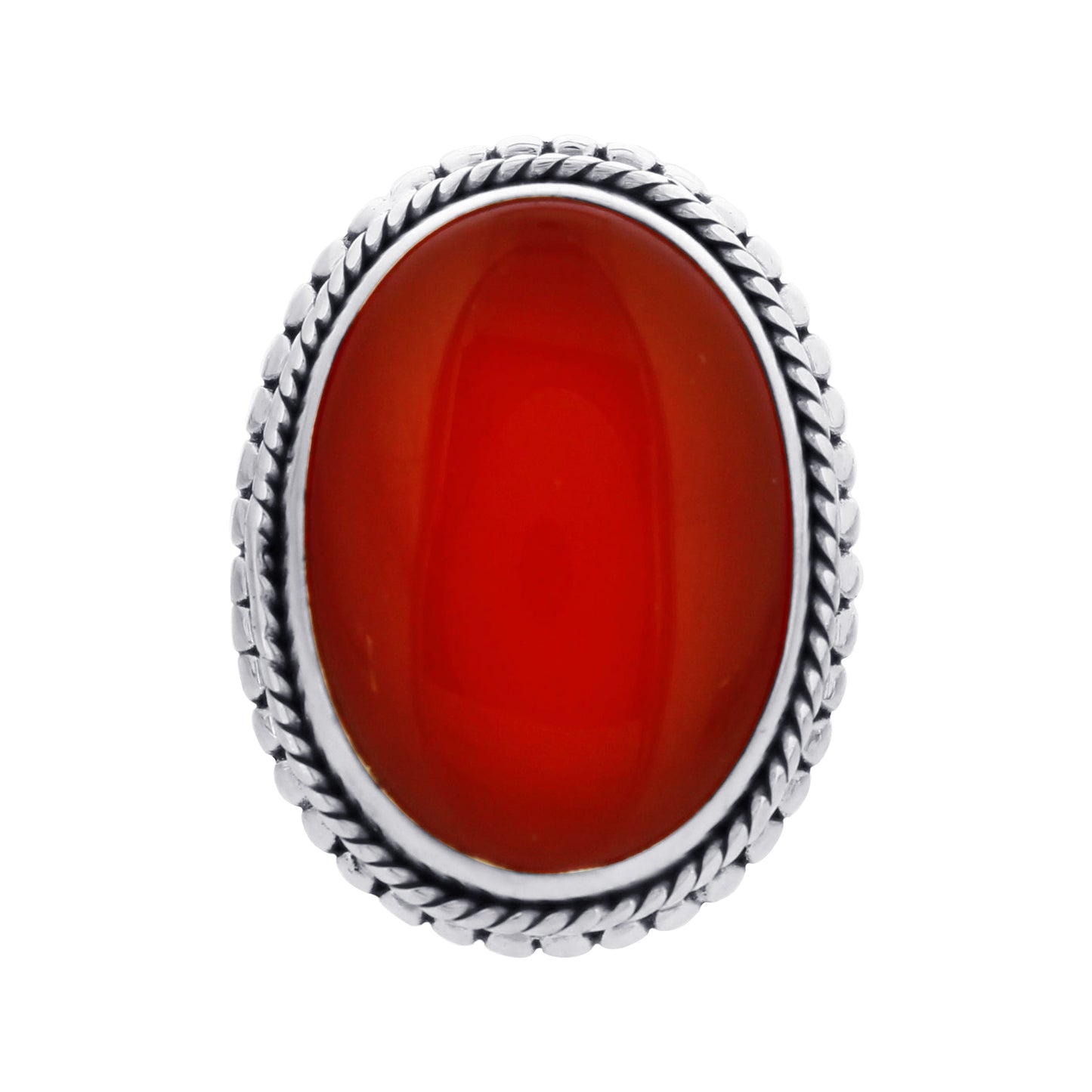 925 Sterling Silver Oval Red Carnelian Gemstone Ring Handmade Vintage Style Jewelry - GR553
