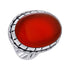 925 Sterling Silver Oval Red Carnelian Gemstone Ring Handmade Boho Vintage Jewelry - GR554