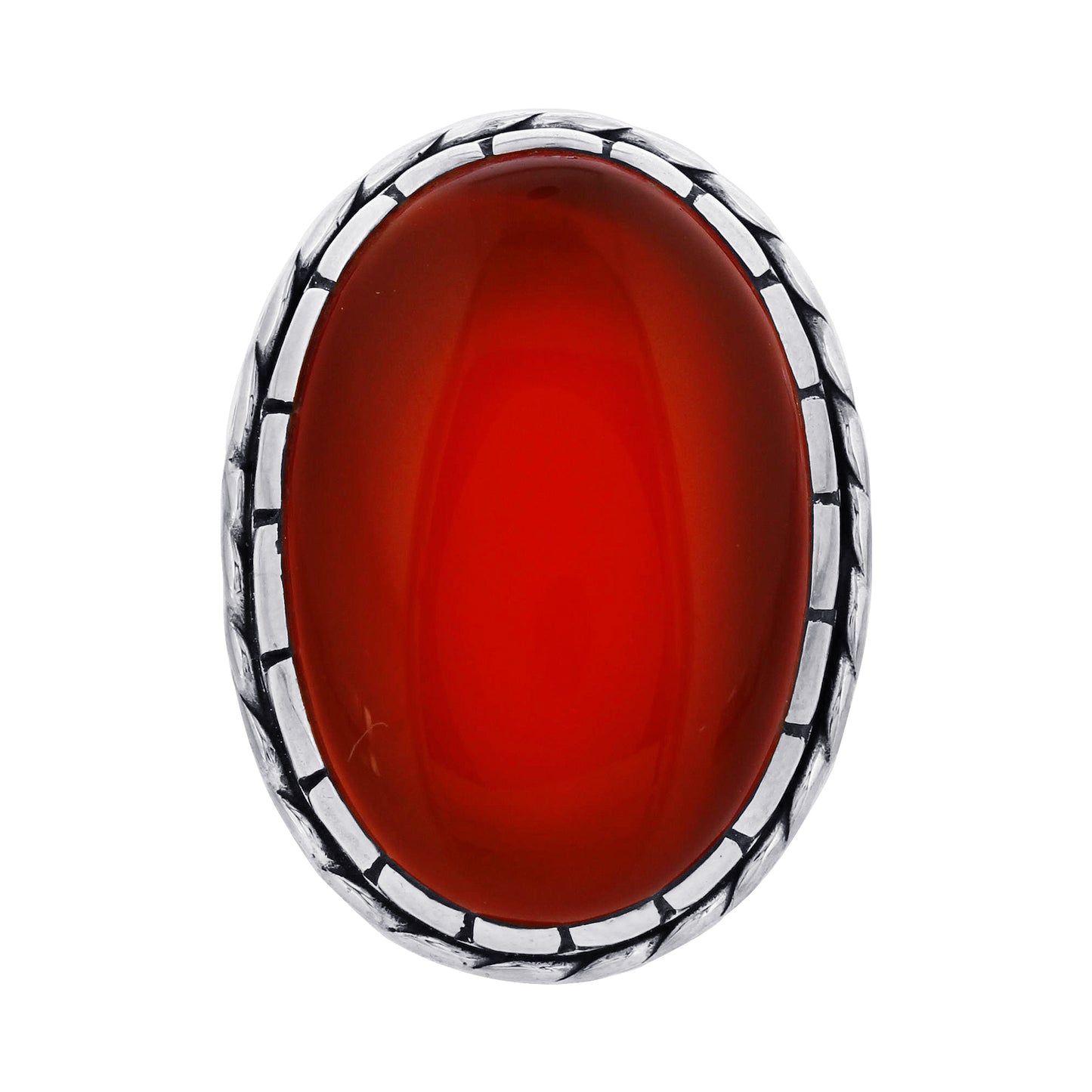 925 Sterling Silver Oval Red Carnelian Gemstone Ring Handmade Boho Vintage Jewelry - GR554