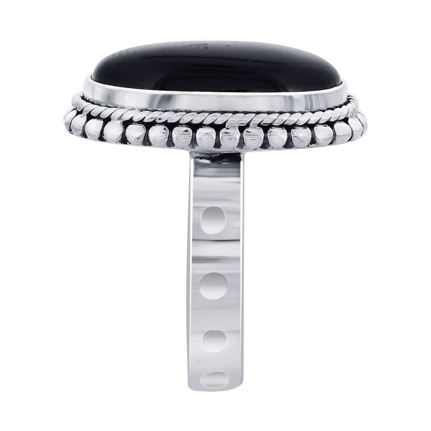 925 Sterling Silver Oval Black Onyx Gemstone Ring - Gem Avenue Retail