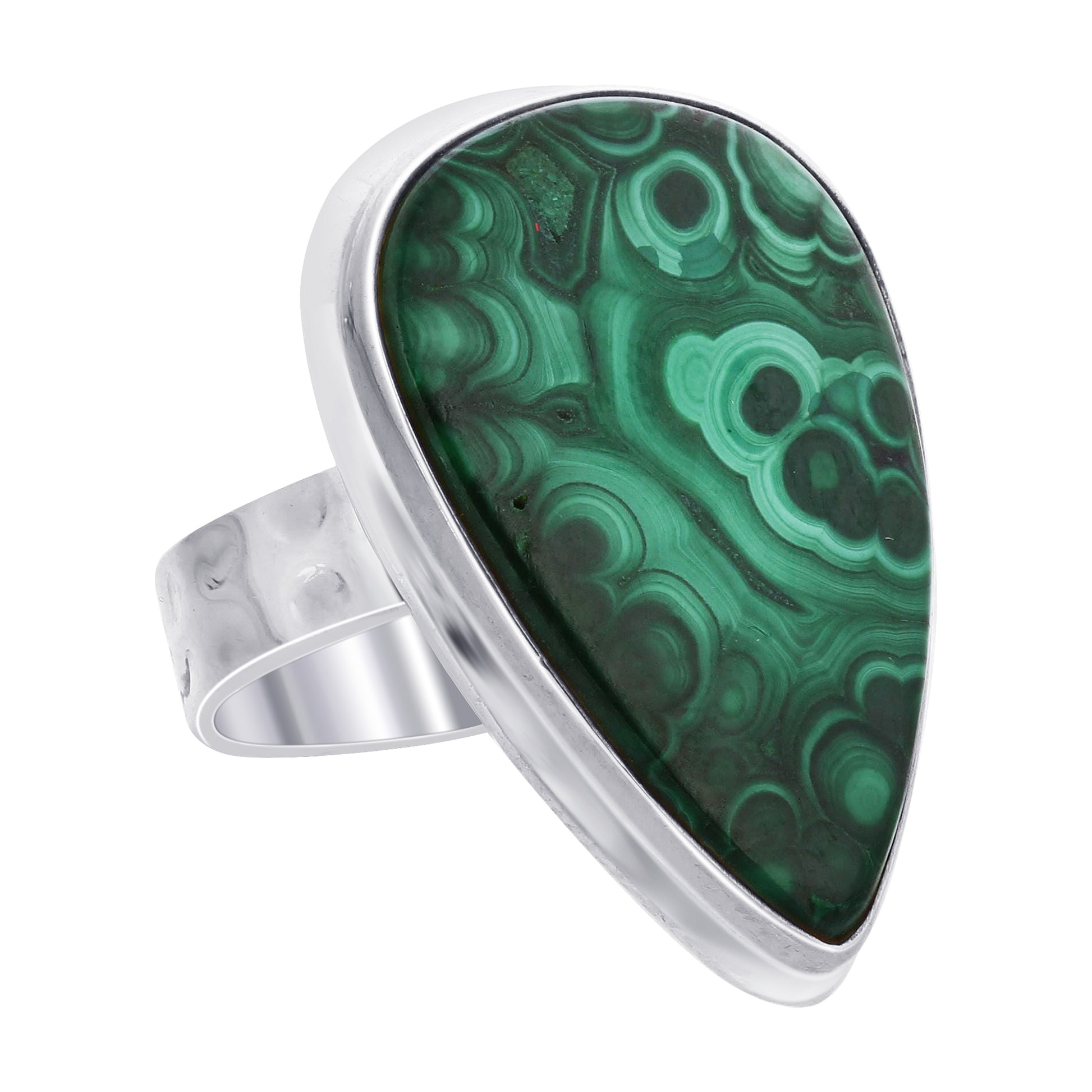 925 Sterling Silver Malachite Gemstone Ring - Gem Avenue