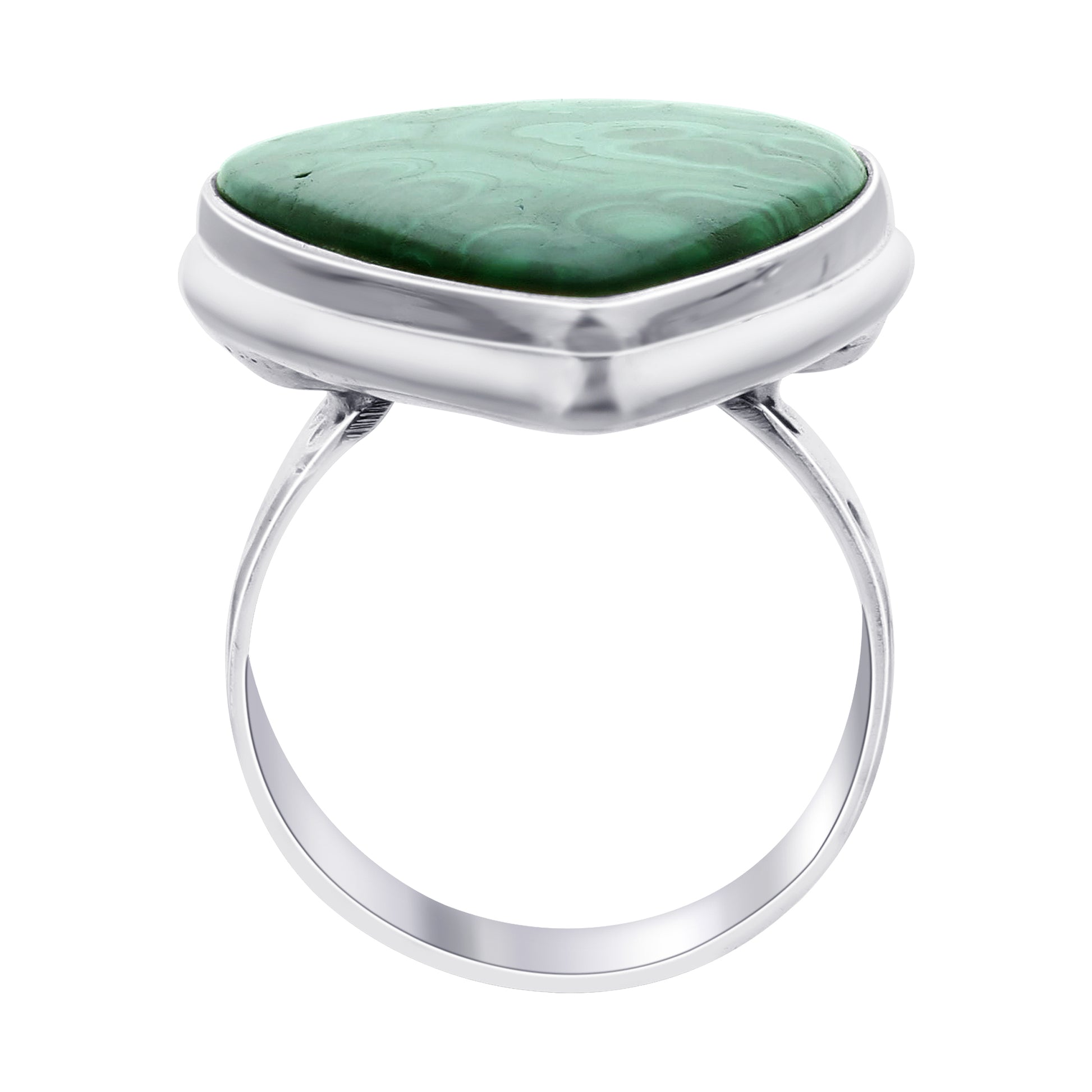 925 Sterling Silver Malachite Gemstone Ring - Gem Avenue