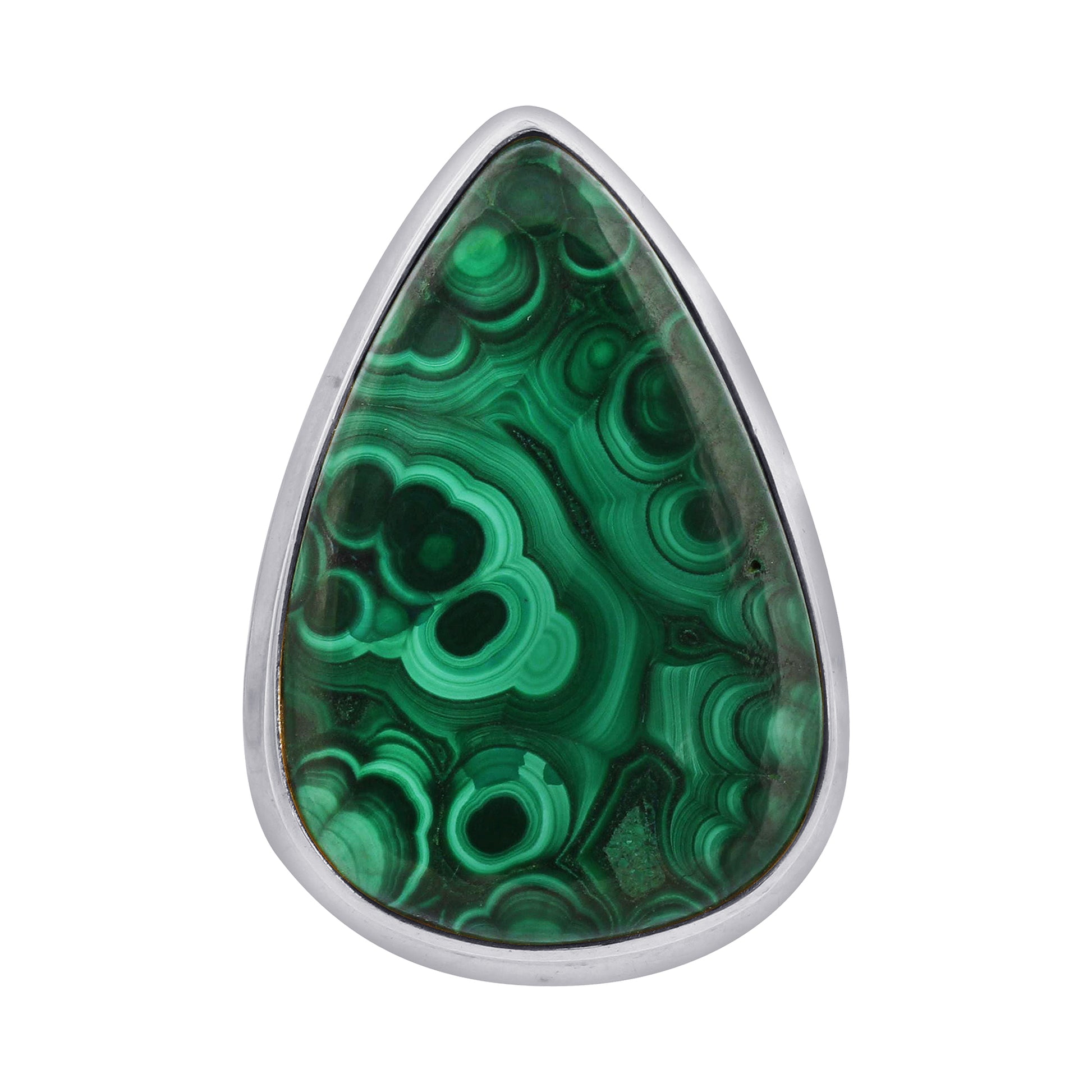 925 Sterling Silver Malachite Gemstone Ring - Gem Avenue