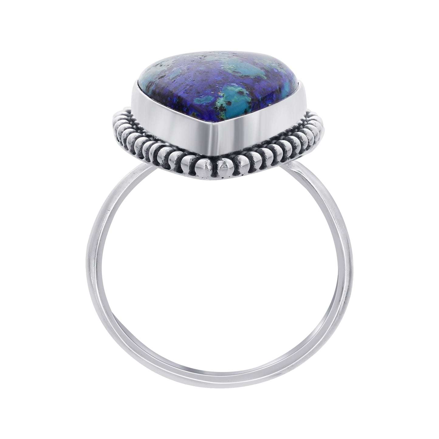 925 Sterling Silver Azurite Malachite Gemstone Ring - Gem Avenue Retail