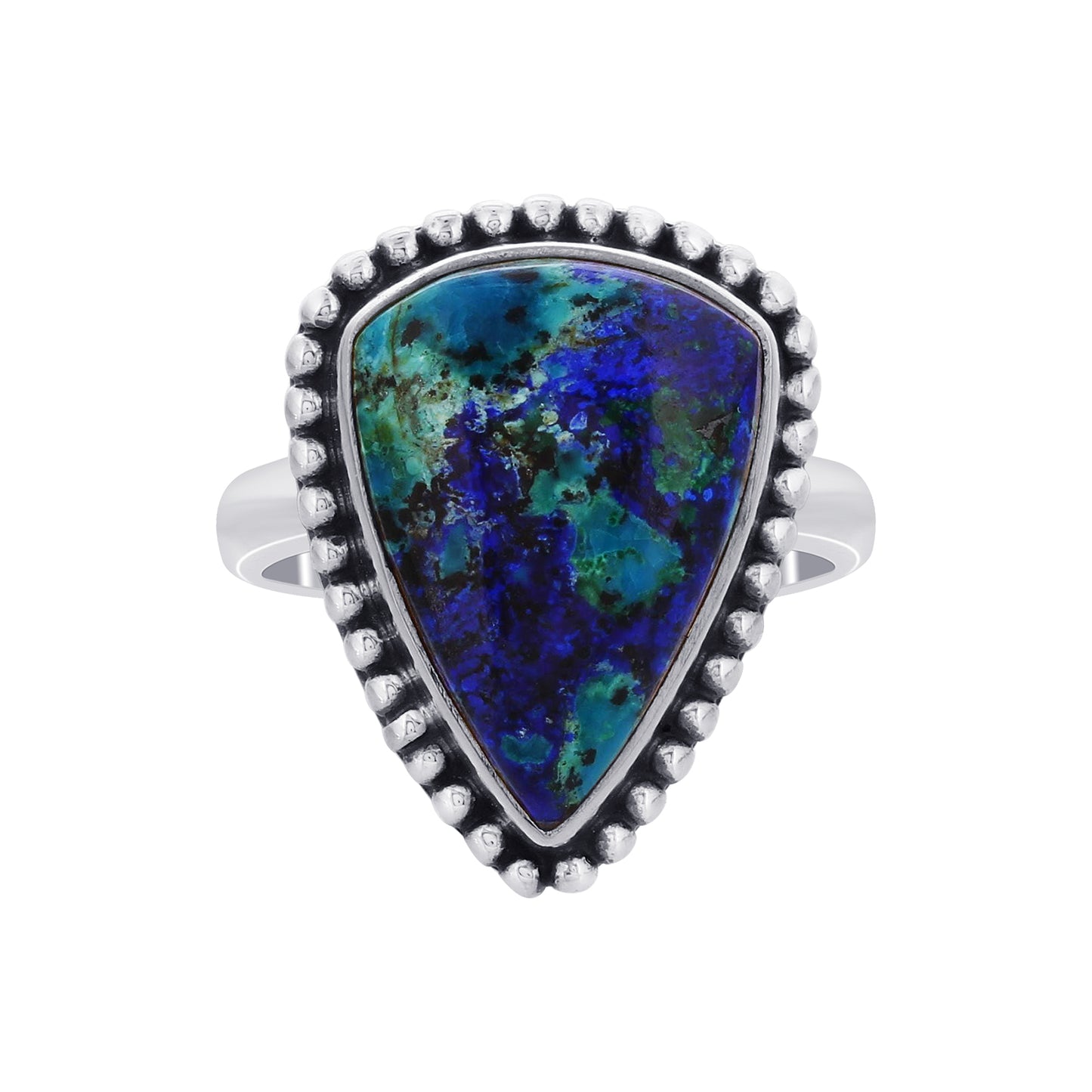 925 Sterling Silver Azurite Malachite Gemstone Ring - Gem Avenue Retail