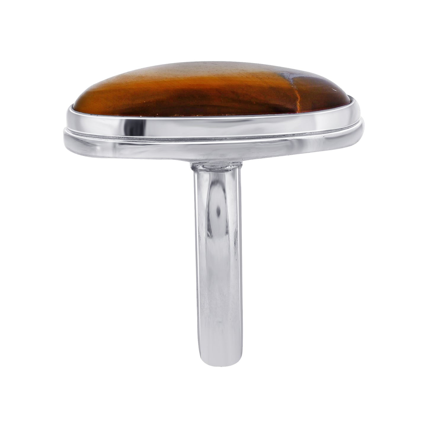 925 Sterling Silver Oval Tiger Eye Gemstone Ring Handmade Boho Vintage Statement Jewelry - GR563