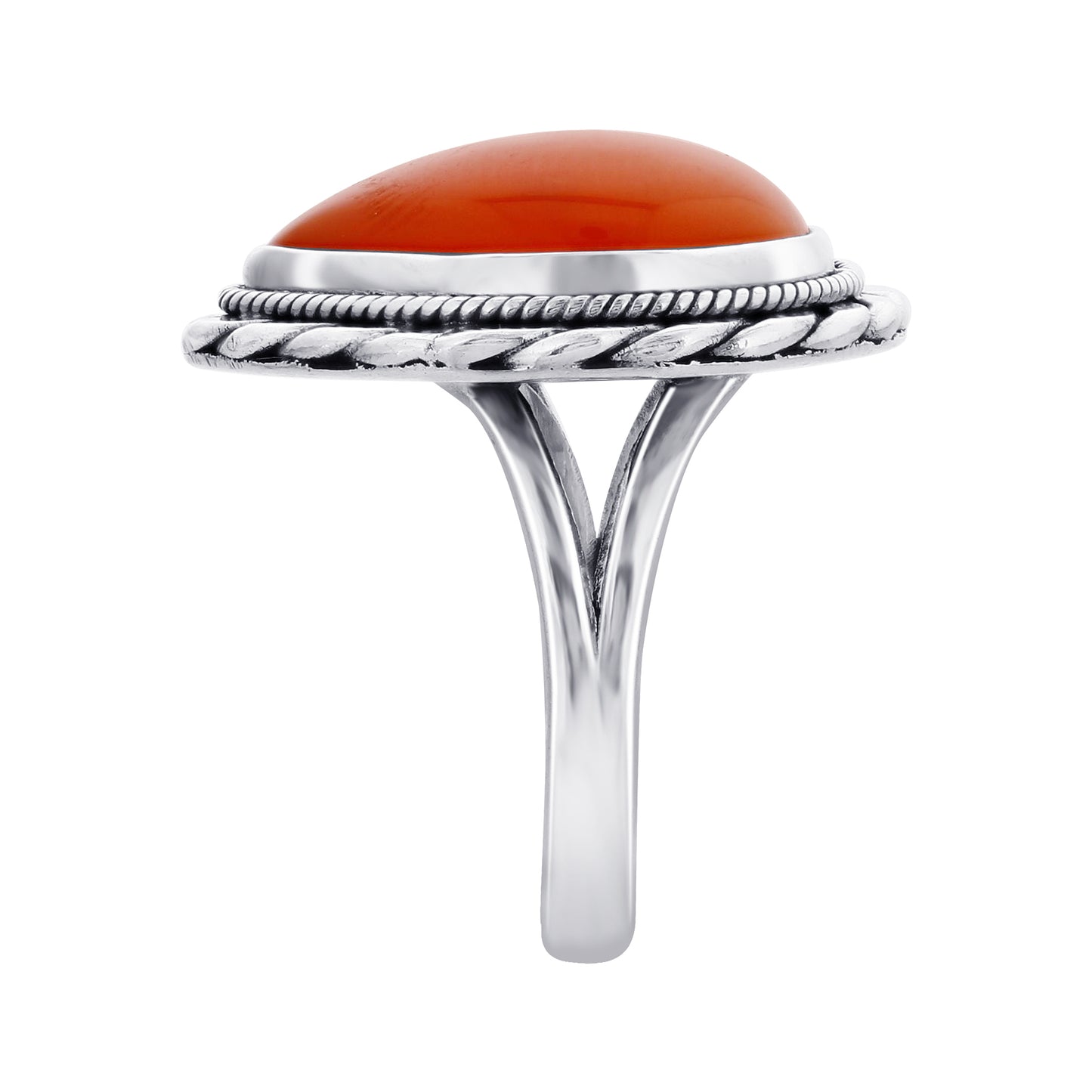 Natural Carnelian Teardrop Gemstone Ring in Sterling Silver Handmade Boho Vintage Statement Jewelry Gift for Women - GR565