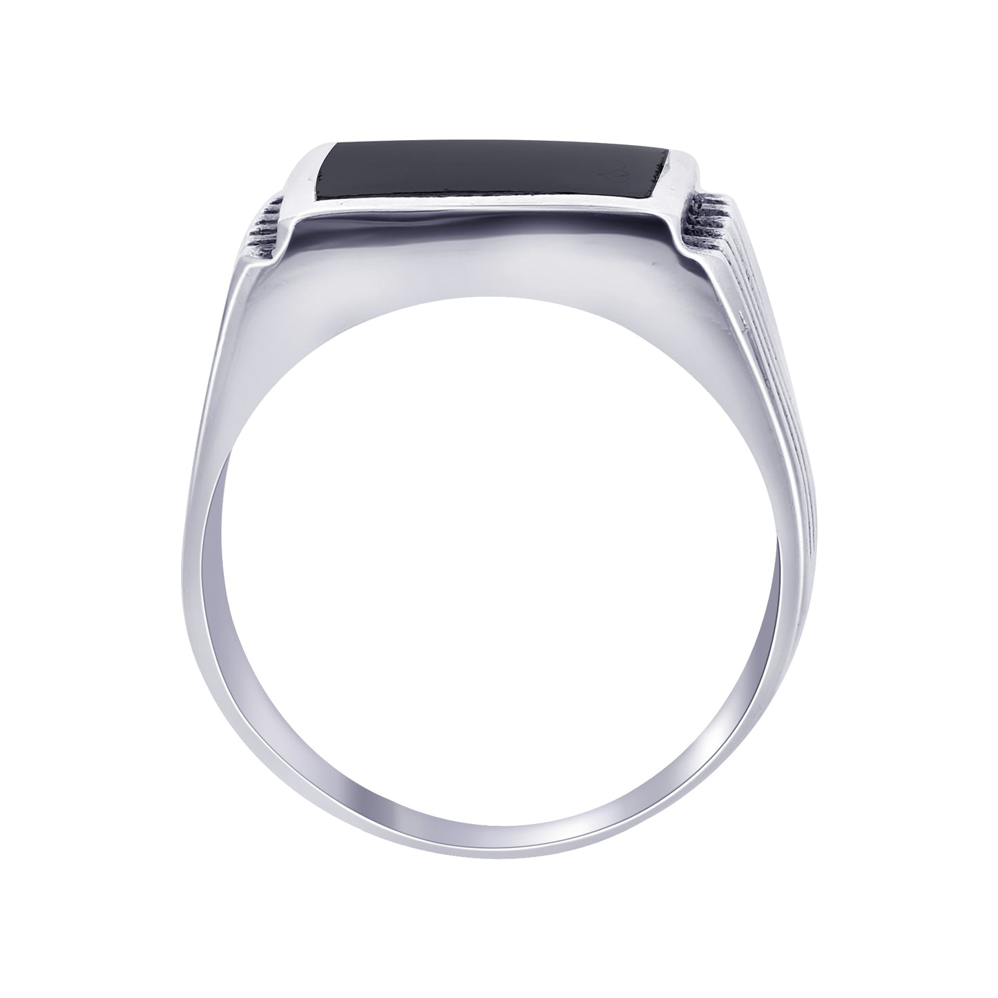 Men's 925 Sterling Silver Black Onyx Ring Bold Square Stone Jewelry - GR574