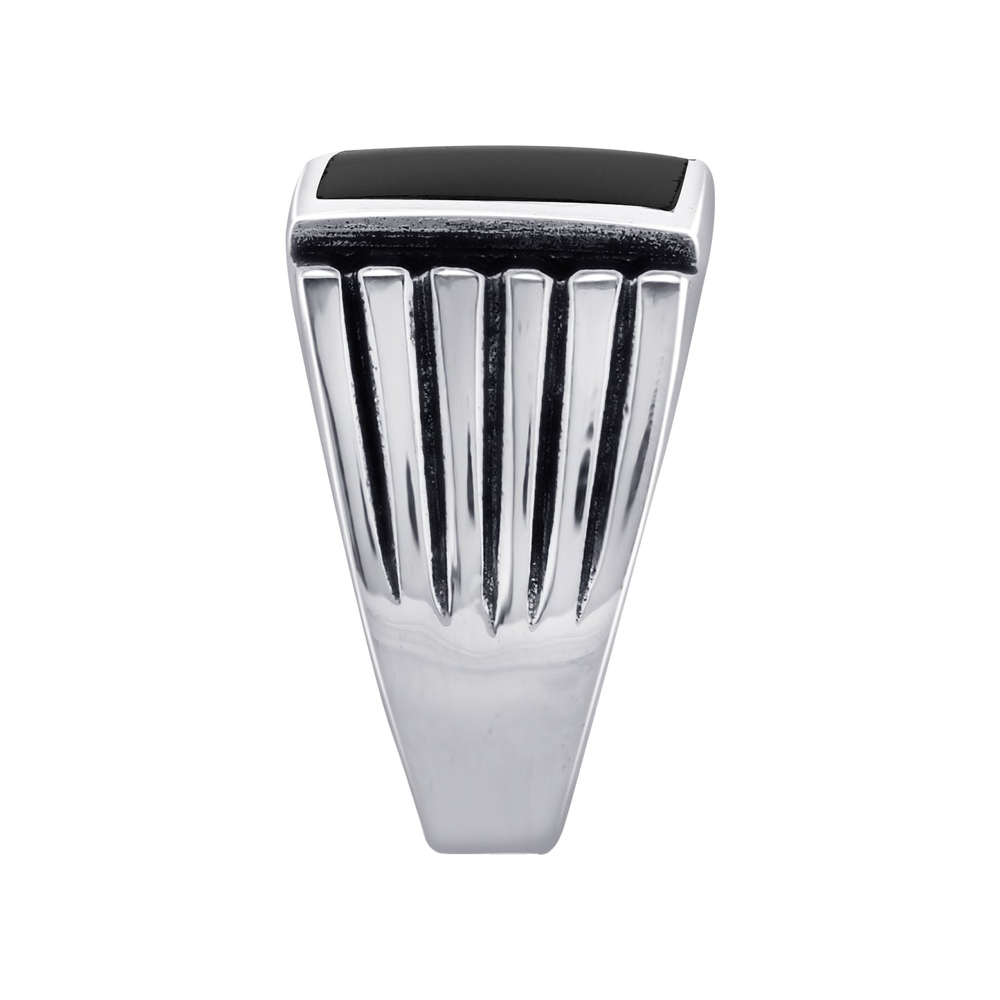 Men's 925 Sterling Silver Black Onyx Ring Bold Square Stone Jewelry - GR574