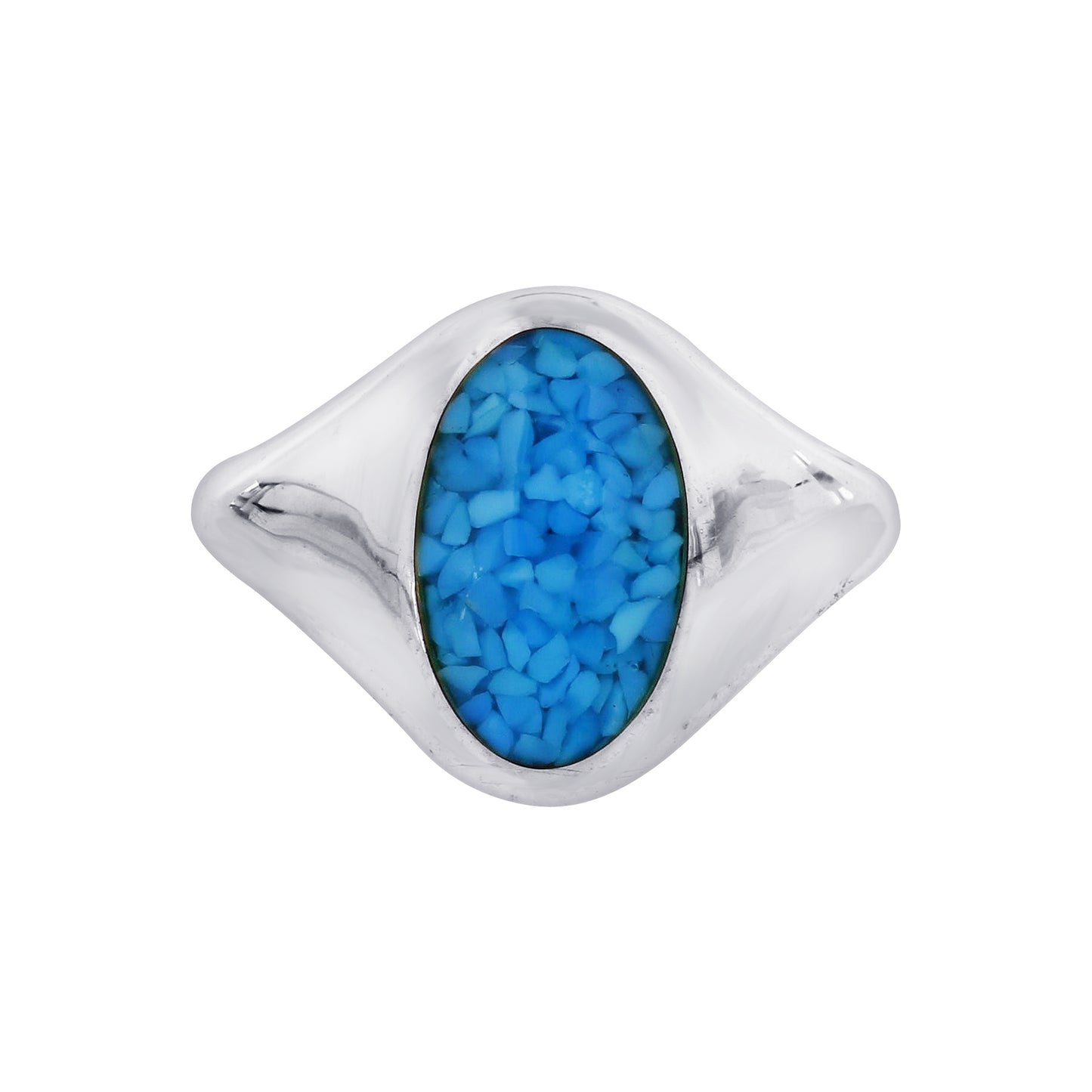 Men's 925 Sterling Silver Blue Turquoise Ring Vintage Oval Stone Design, Handmade Statement Jewelry - GR578