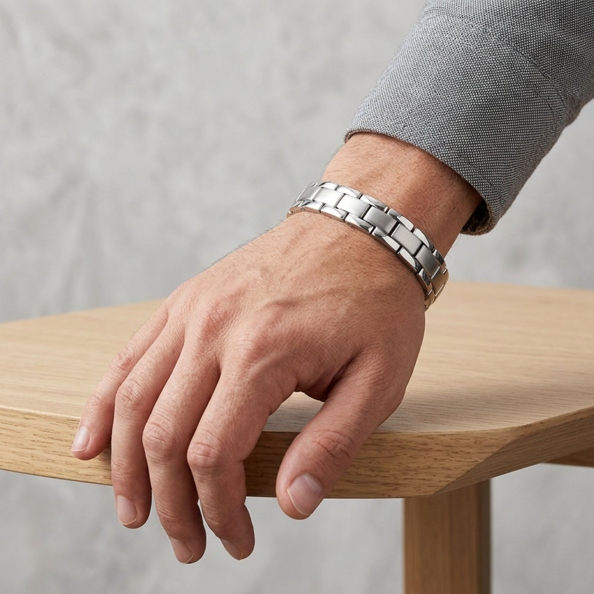 Men's Magnetic Bracelet 0.5 Inch Wide Fold Over Clasp Quality Jewelry Gift