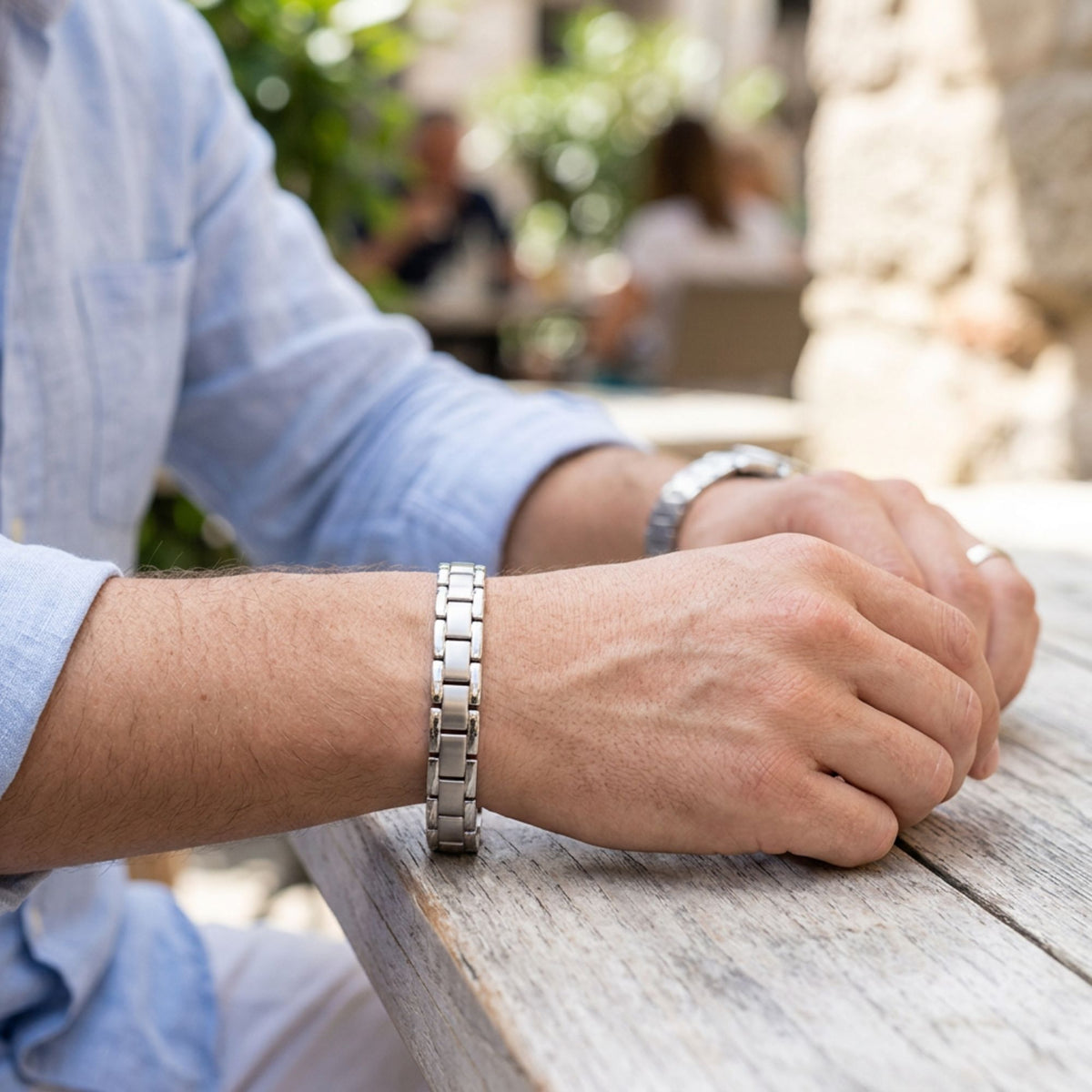 Men's Magnetic Bracelet 0.5 Inch Wide Fold Over Clasp Quality Jewelry Gift - Gem Avenue Retail