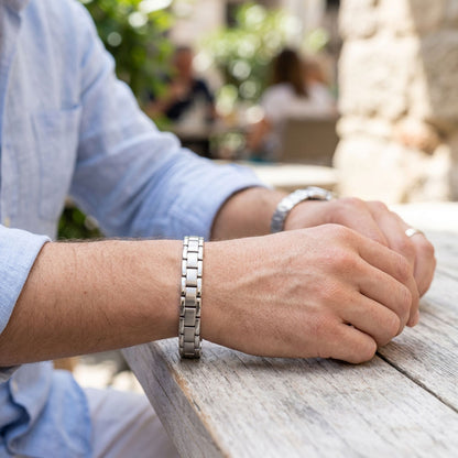 Men's Magnetic Bracelet 0.5 Inch Wide Fold Over Clasp Quality Jewelry Gift - Gem Avenue Retail
