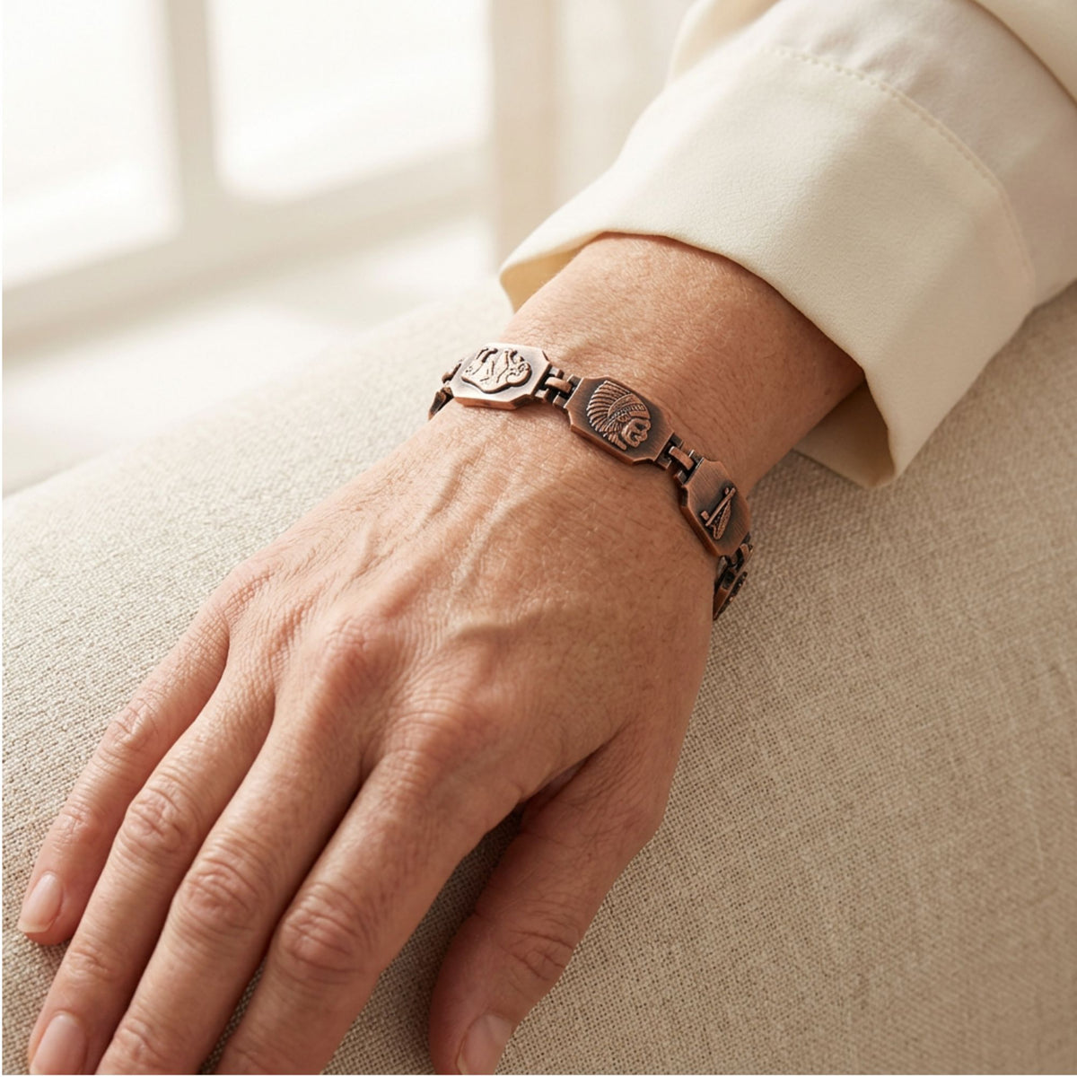 13mm wide Magnetic Link Copper Clad Bracelet with 8.5 inch long - Gem Avenue
