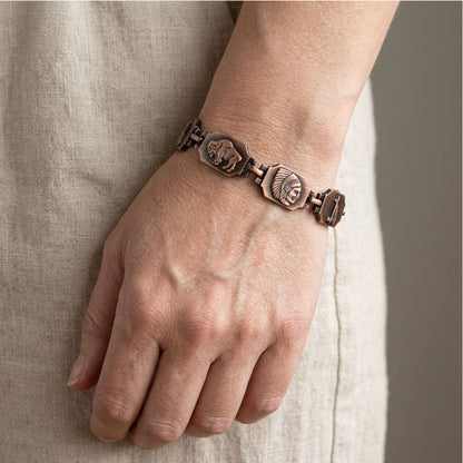 13mm wide Magnetic Link Copper Clad Bracelet with 8.5 inch long - Gem Avenue
