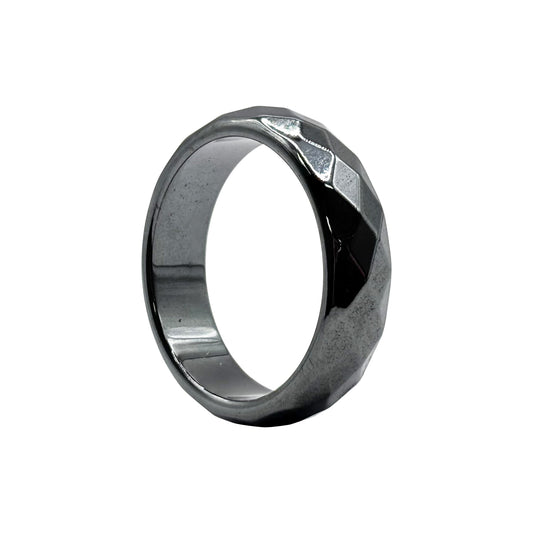 Natural Hematite Band Ring - Gem Avenue Retail