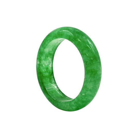 Natural Green Nephrite Band Ring - Gem Avenue Retail
