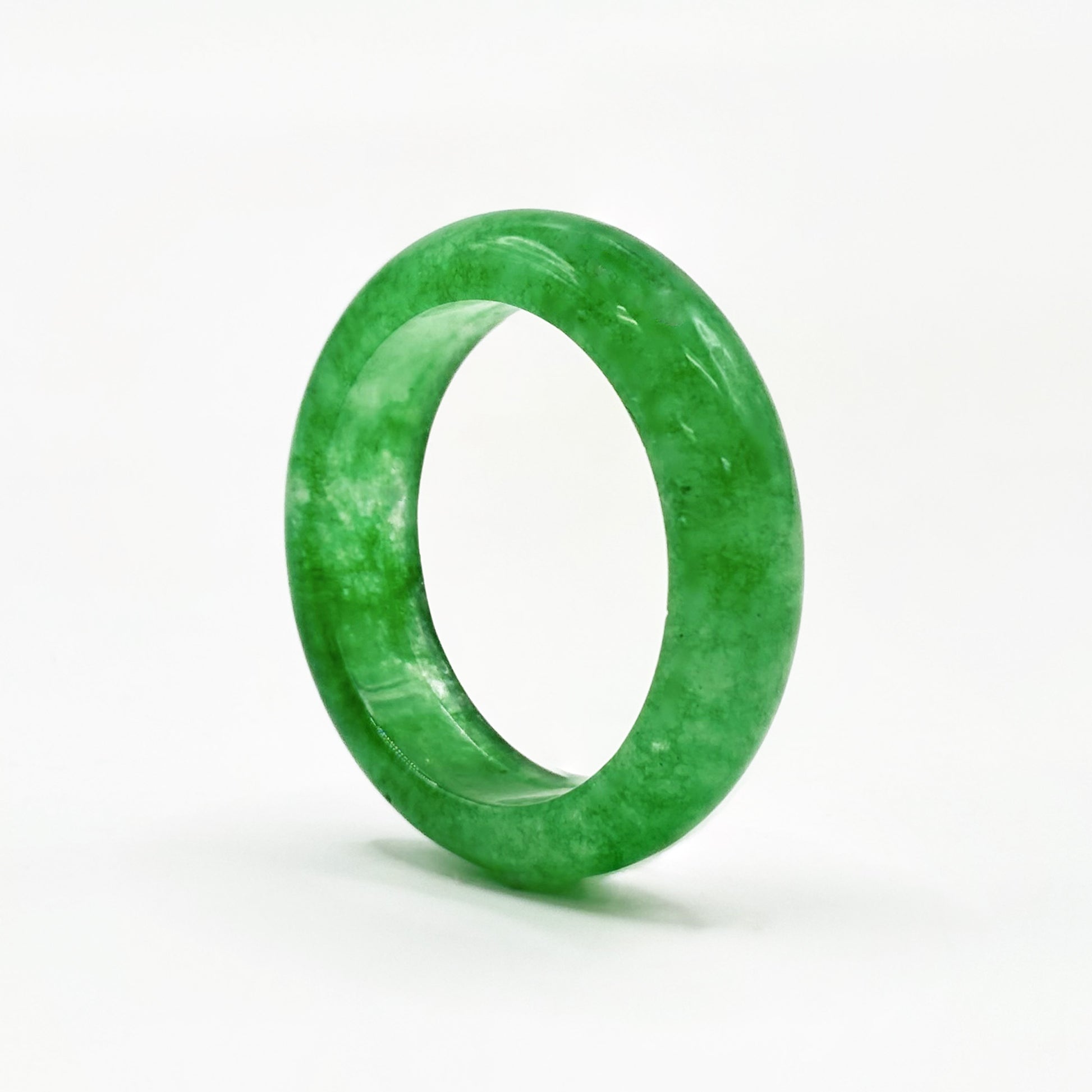 Natural Green Nephrite Band Ring - Gem Avenue Retail